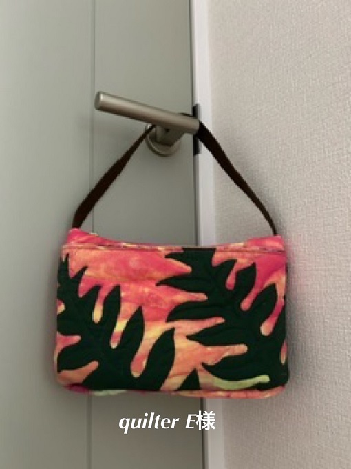(48) お客様の作品　quilter E様　ラウアエのバッグインバッグ　ハワイアンキルト　キット