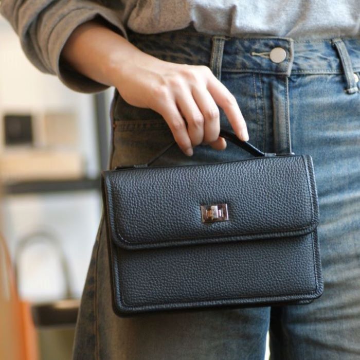 【シュリンクレザー】本革2Wayミニショルダーバッグ