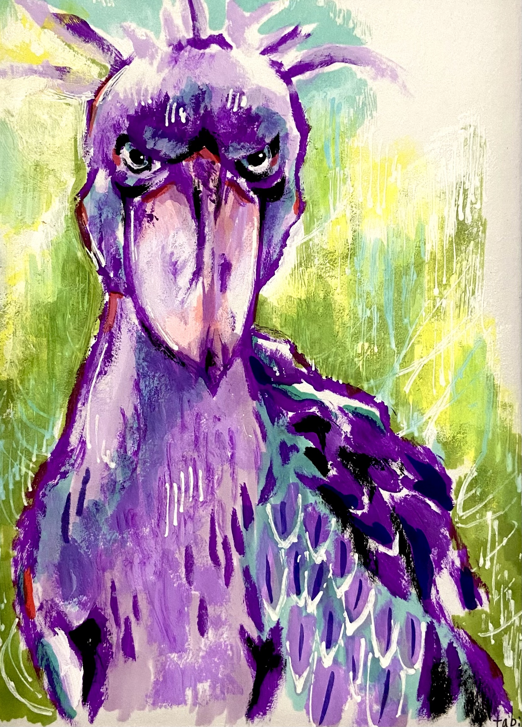原画イラスト(ハシビロコウ)一点追加しました。