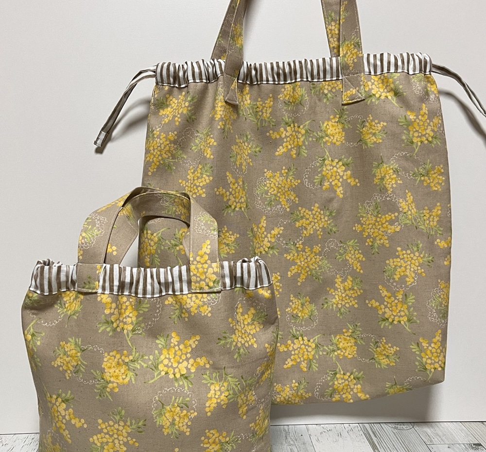 mimoza柄のバッグできました!