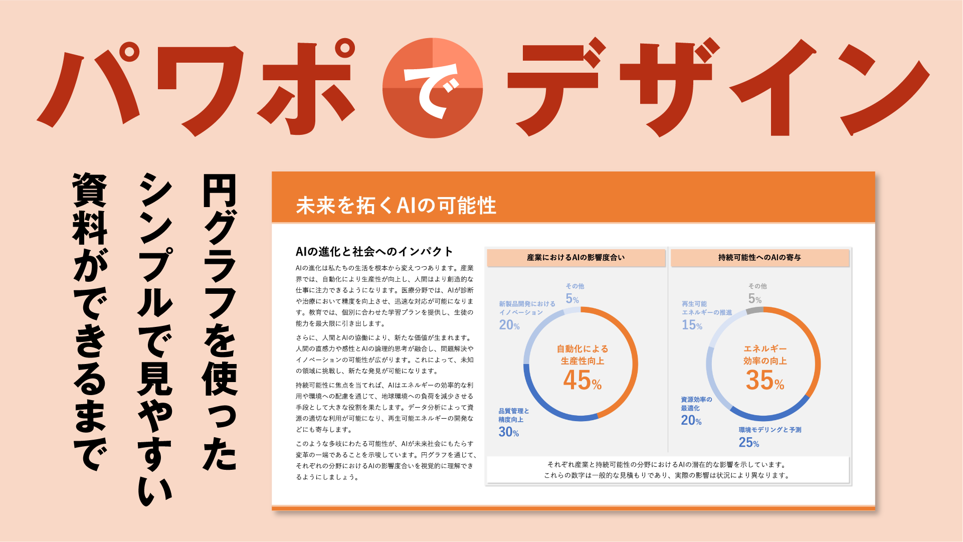 YOUTUBEに資料作成動画をアップしました（円グラフ編）