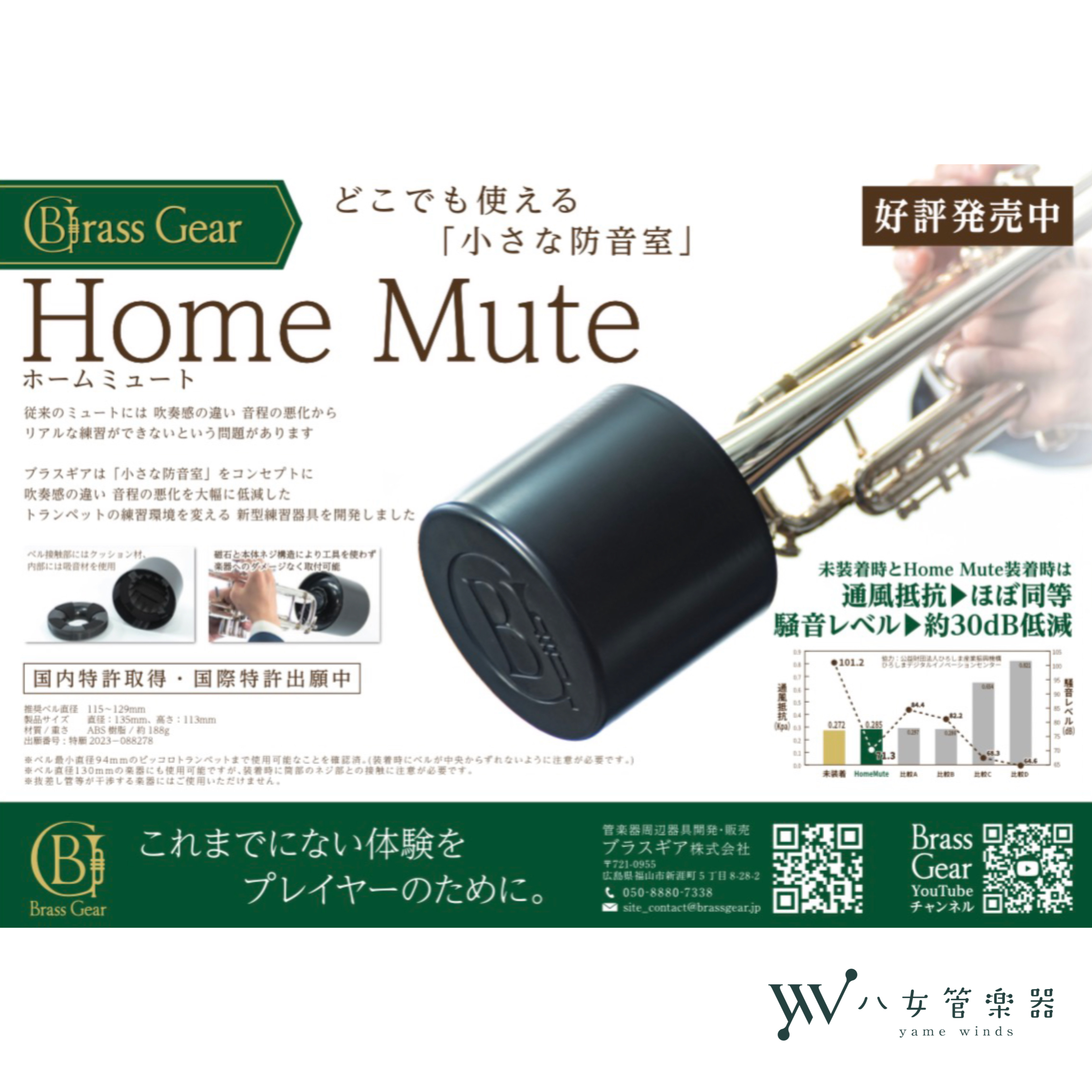家でも、いつもの感覚で練習したい。 トランペット用「Home Mute」