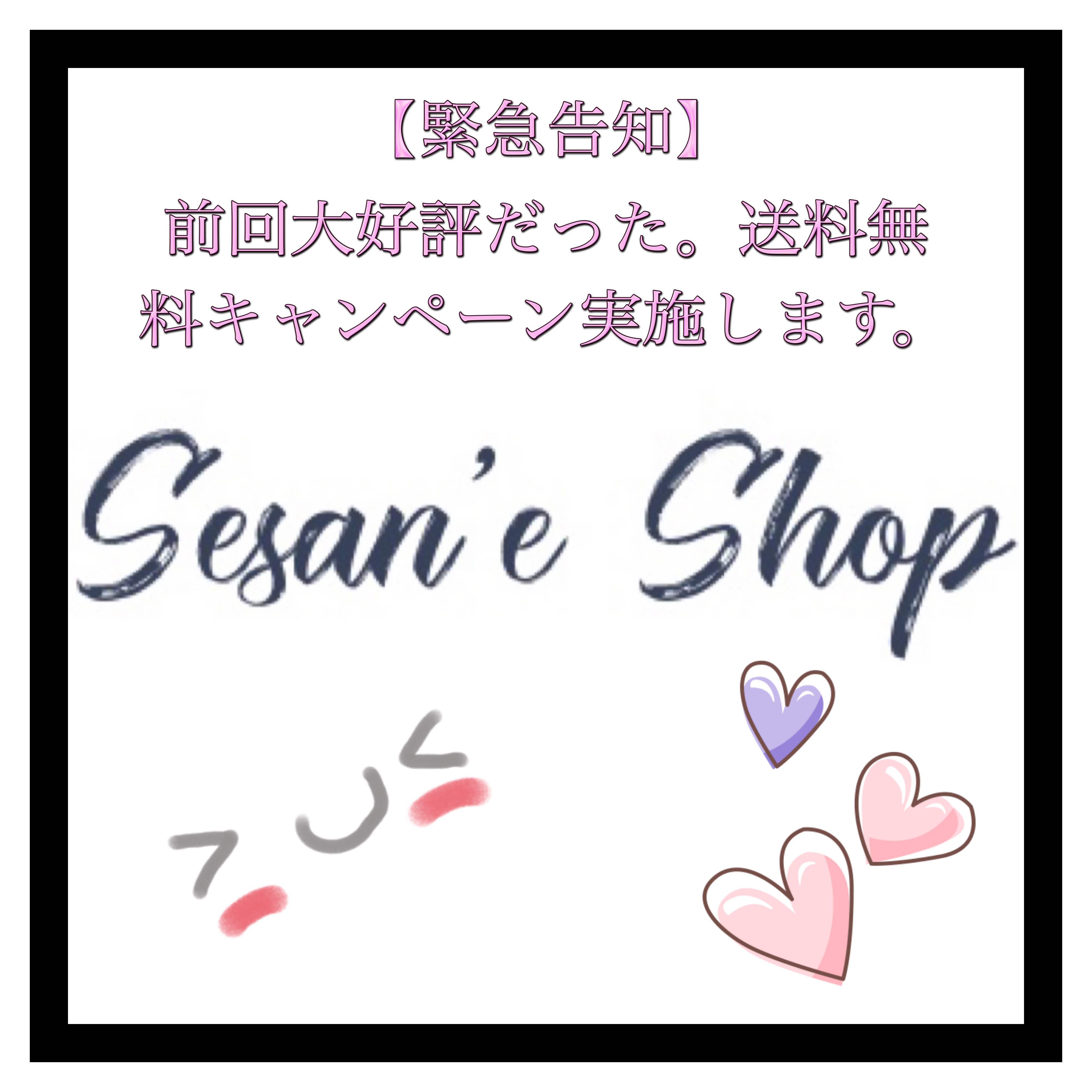 【緊急開催】送料無料キャンペーン第２弾開催します。