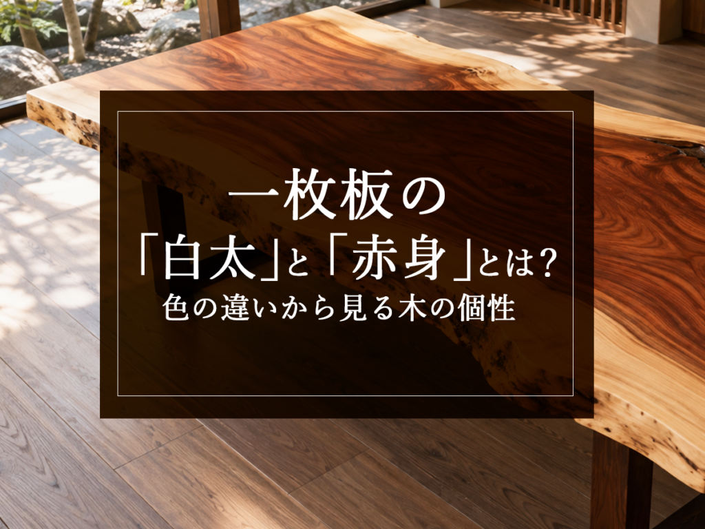 [銘木日記更新] 一枚板の「白太」と「赤身」とは？色の違いから見る木の個性