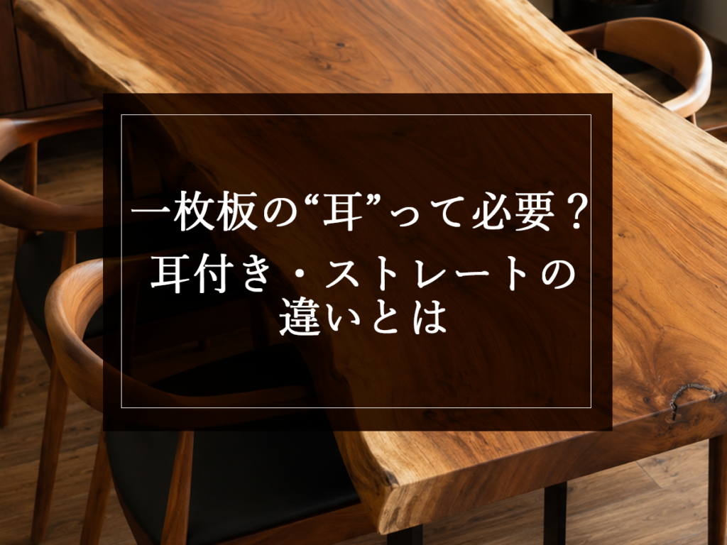 [銘木日記更新] 一枚板の“耳”って必要？耳付き・ストレートの違いとは