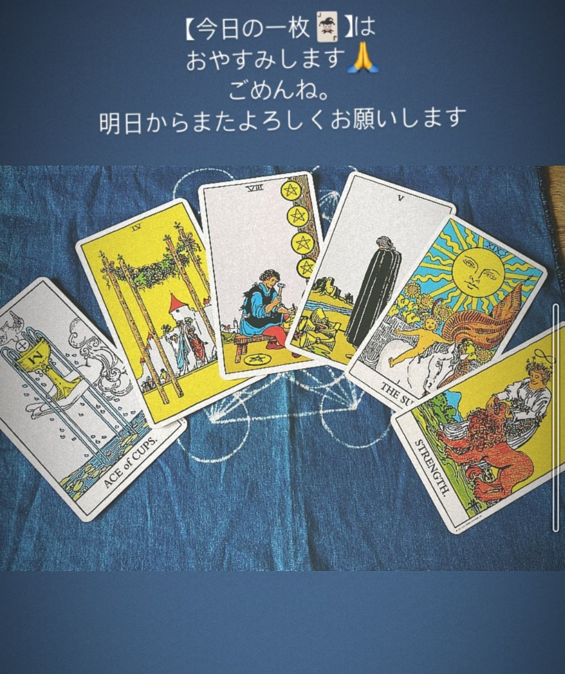 今日のタロットはお休みです。
