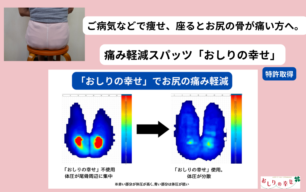 「おしりの幸せ」を履くと坐骨の痛みが軽減する検査結果