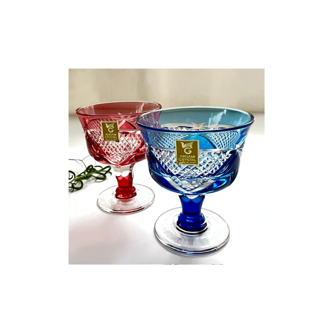 【新入荷】日本の最高峰クリスタル KAGAMI の美しい伝統工芸「江戸切子 ペア懐石杯