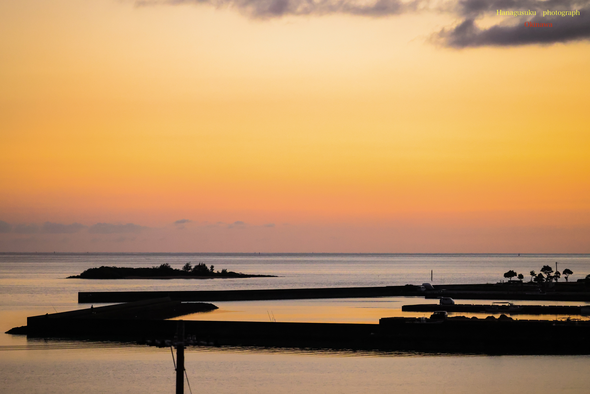 夏の夕暮れ。