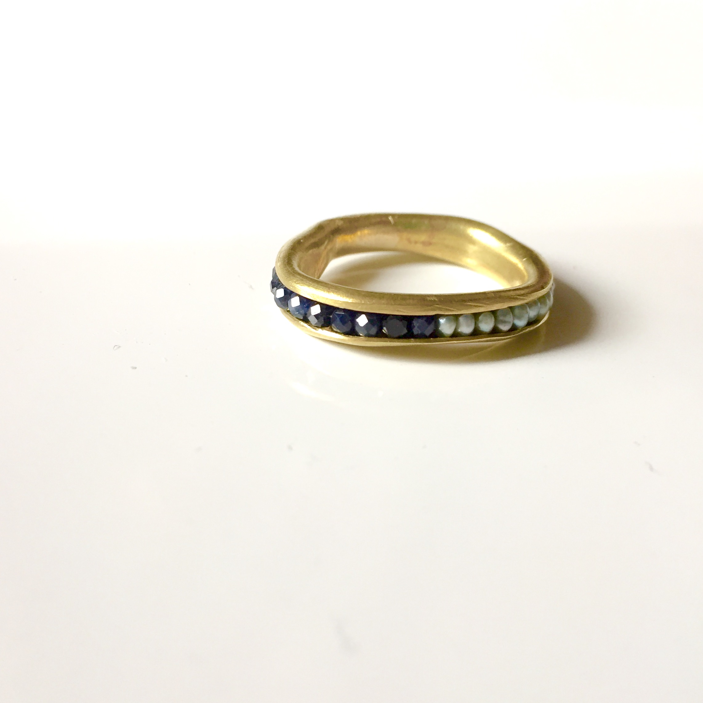Hold Ring/sapphire＊greenpearl  