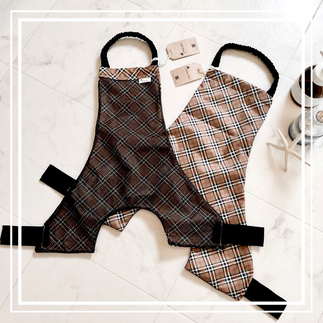 Camel*チェック エプロン U字タイプ追加