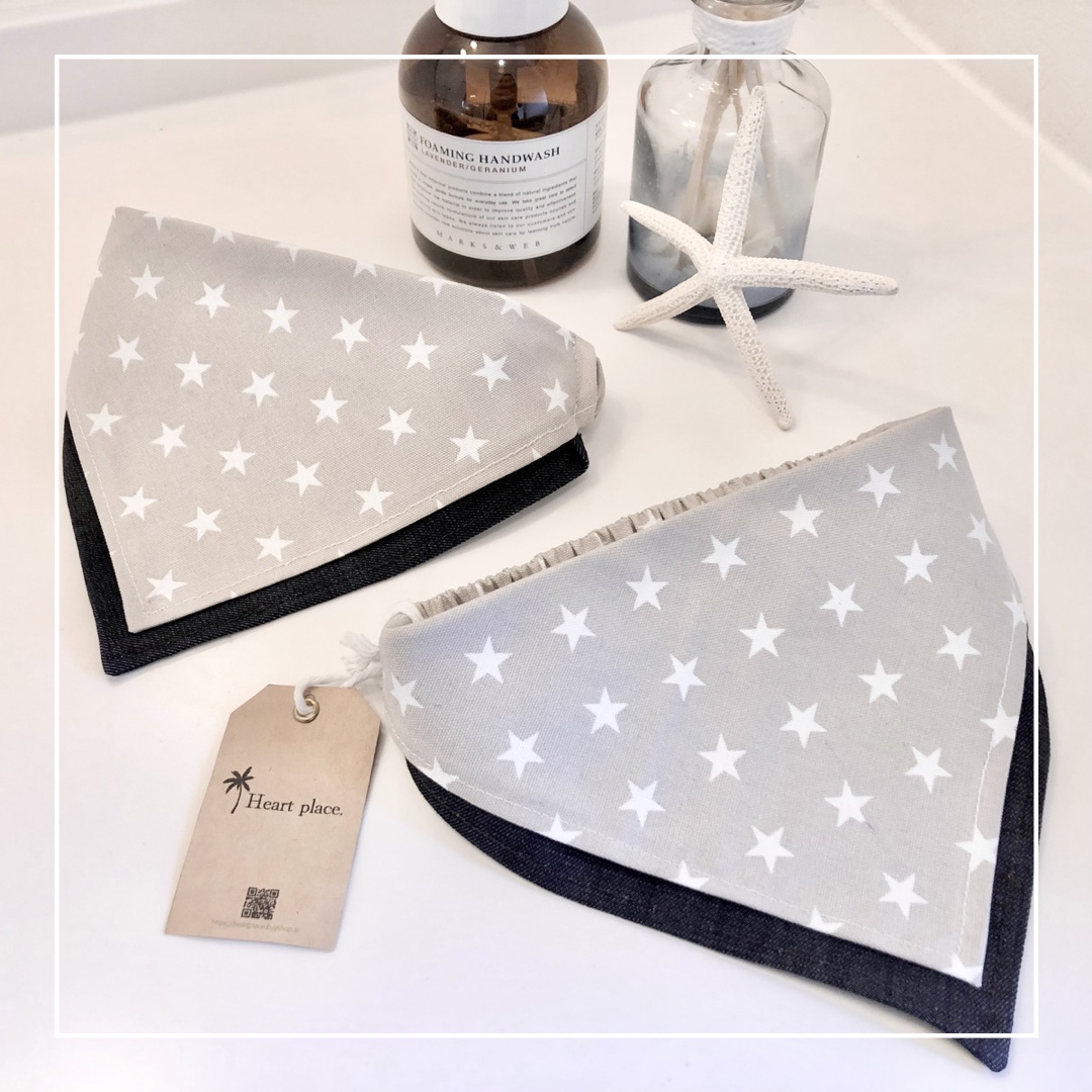 星柄 × デニムバンダナ