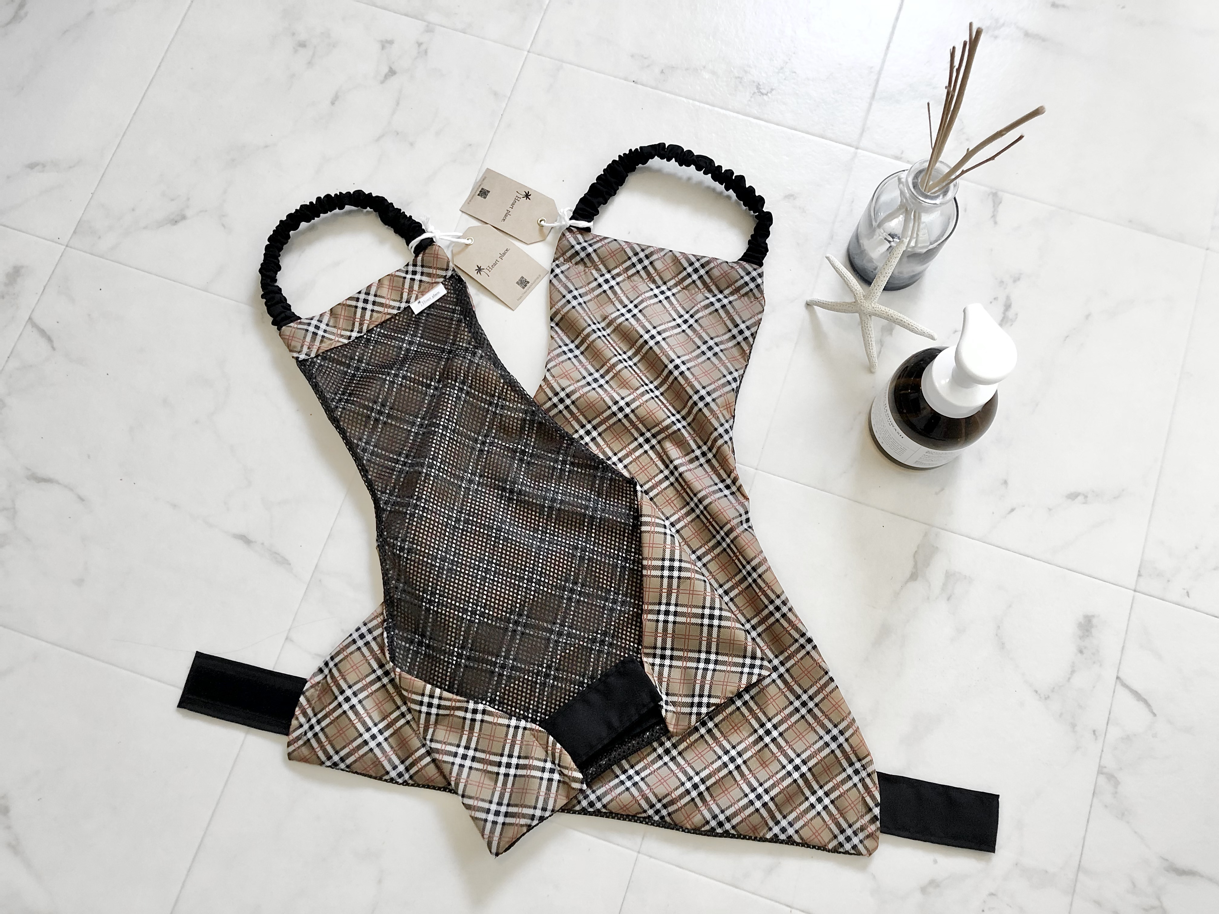 B◯rberry風チェックエプロン試着