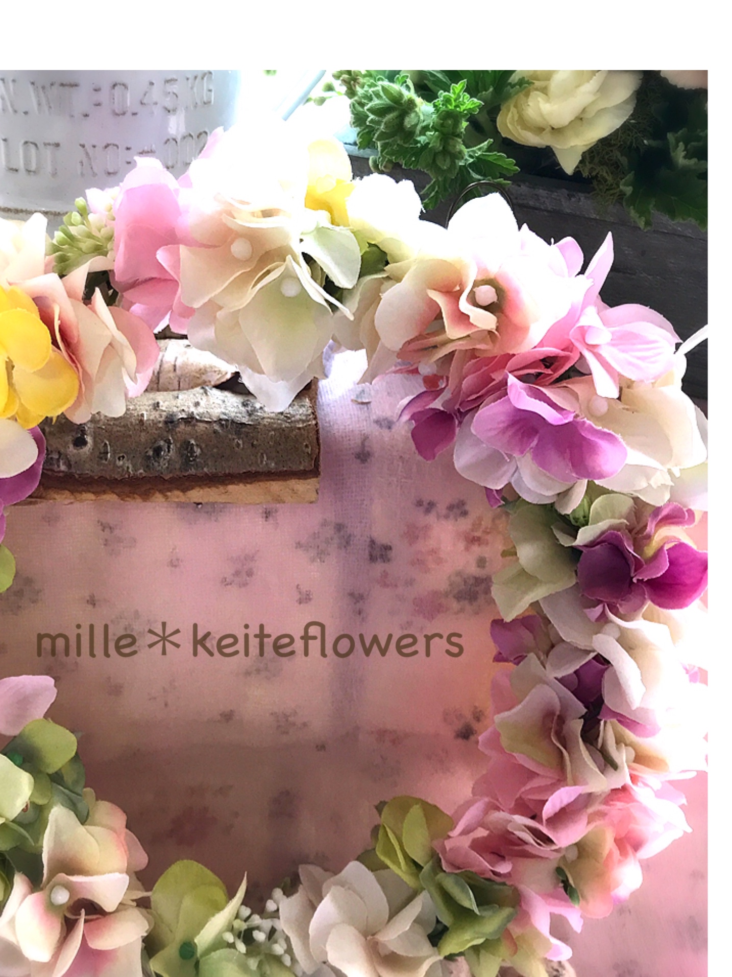 紫陽花リース＊新居のお祝いのオーダーでした。ありがとうございました(^^)
