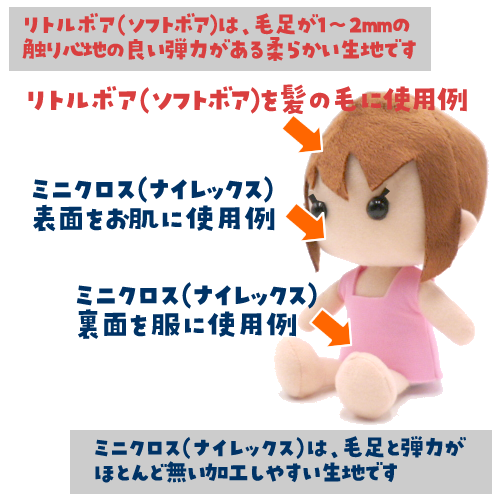 ぬいぐるみ作りは、2種類の生地があればOK