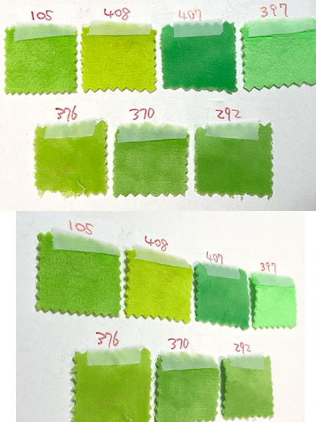 ぬいぐるみ生地の色を色々比較したページを作りました！