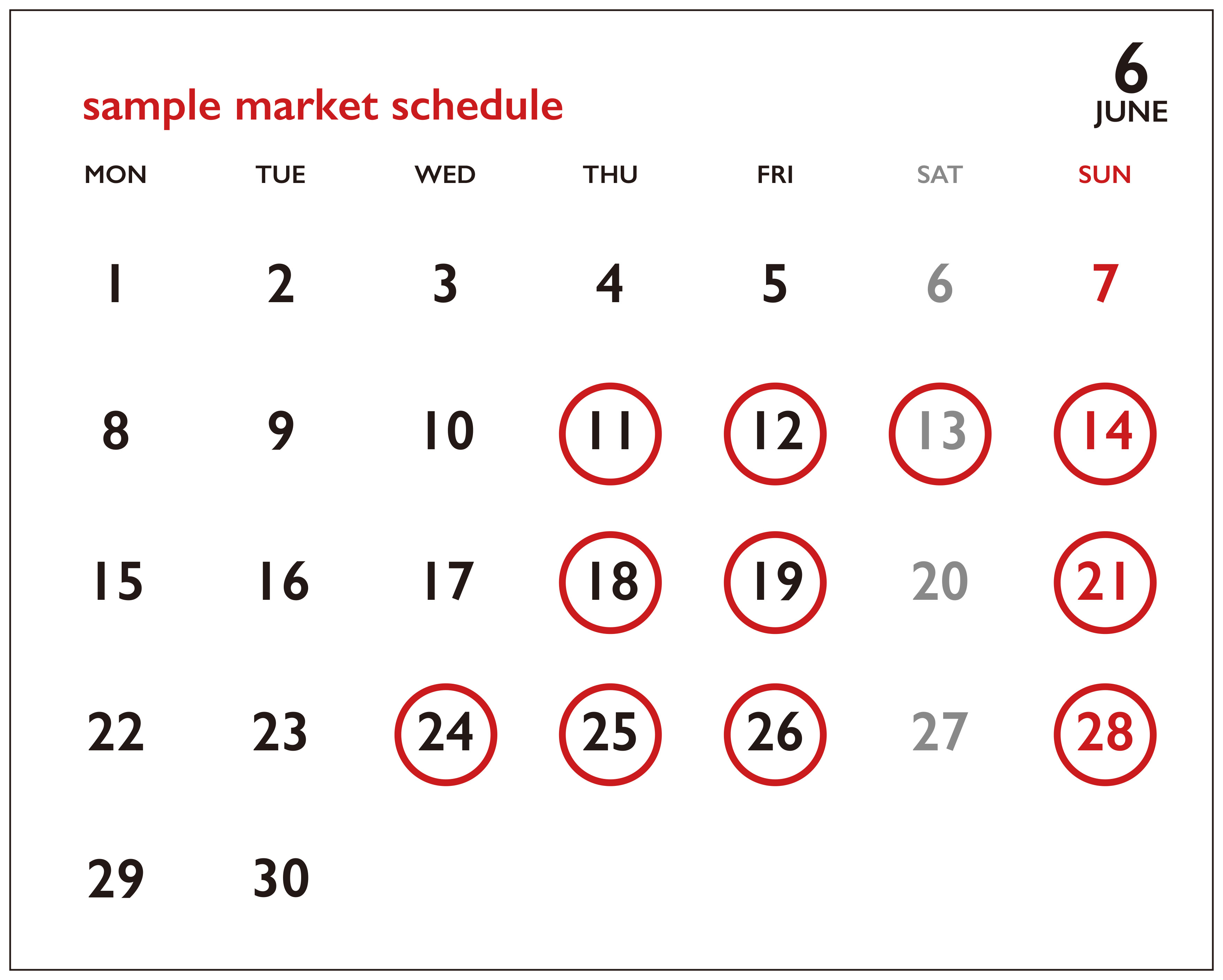 SAMPLE MARKETのお知らせ