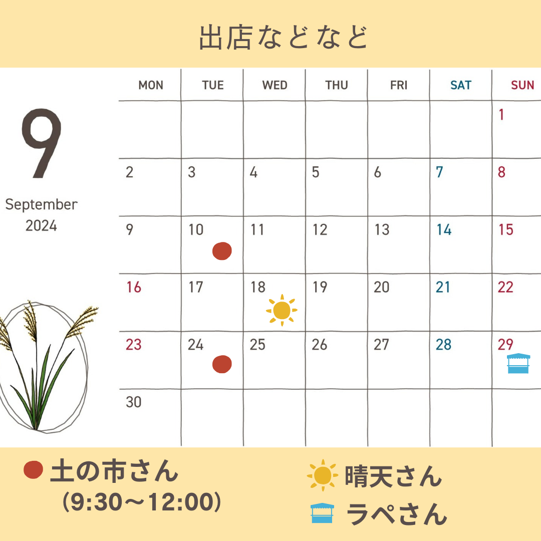 9月の予定