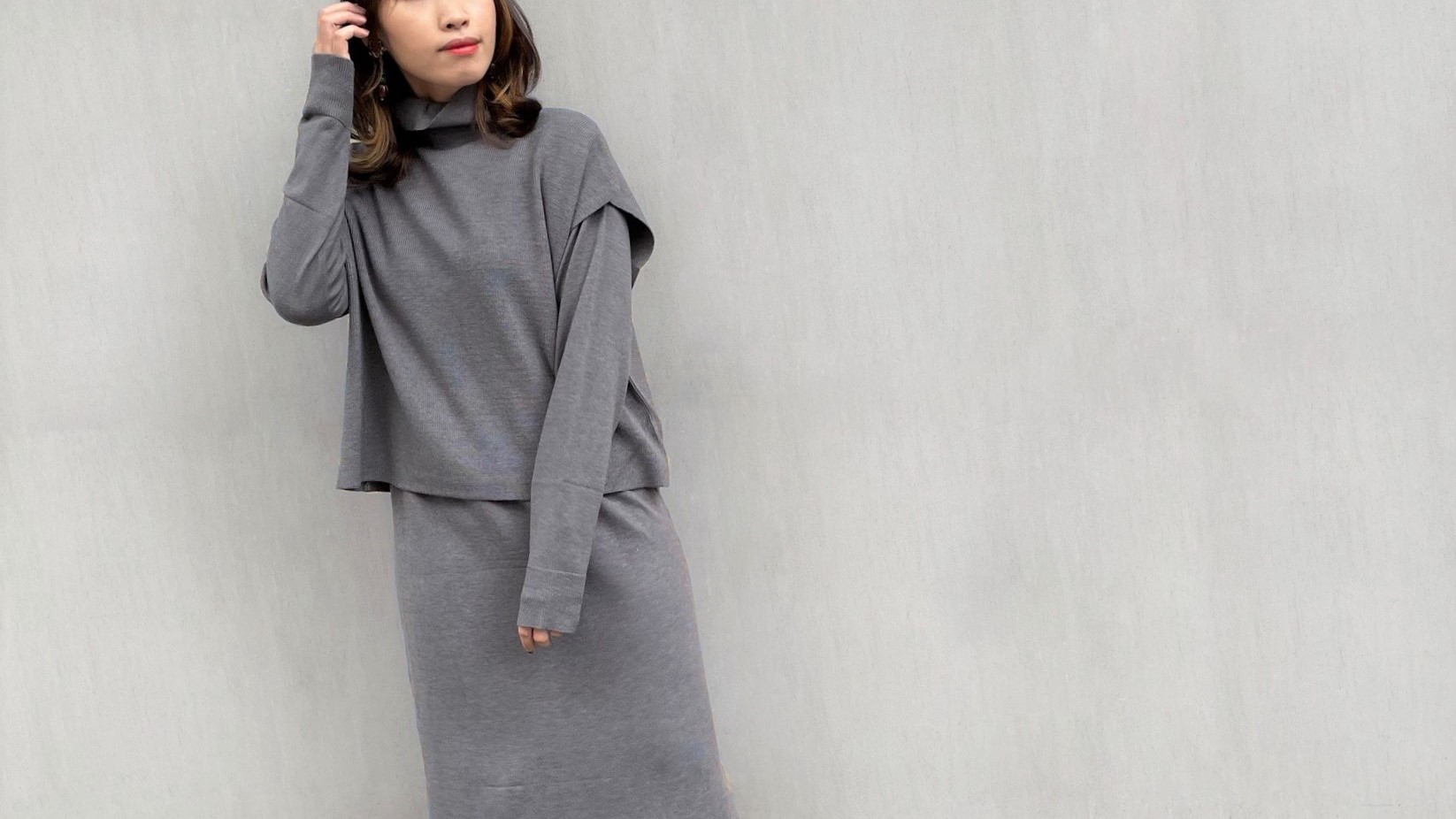 【new-item】2,860YEN！ベストセットニットワンピース