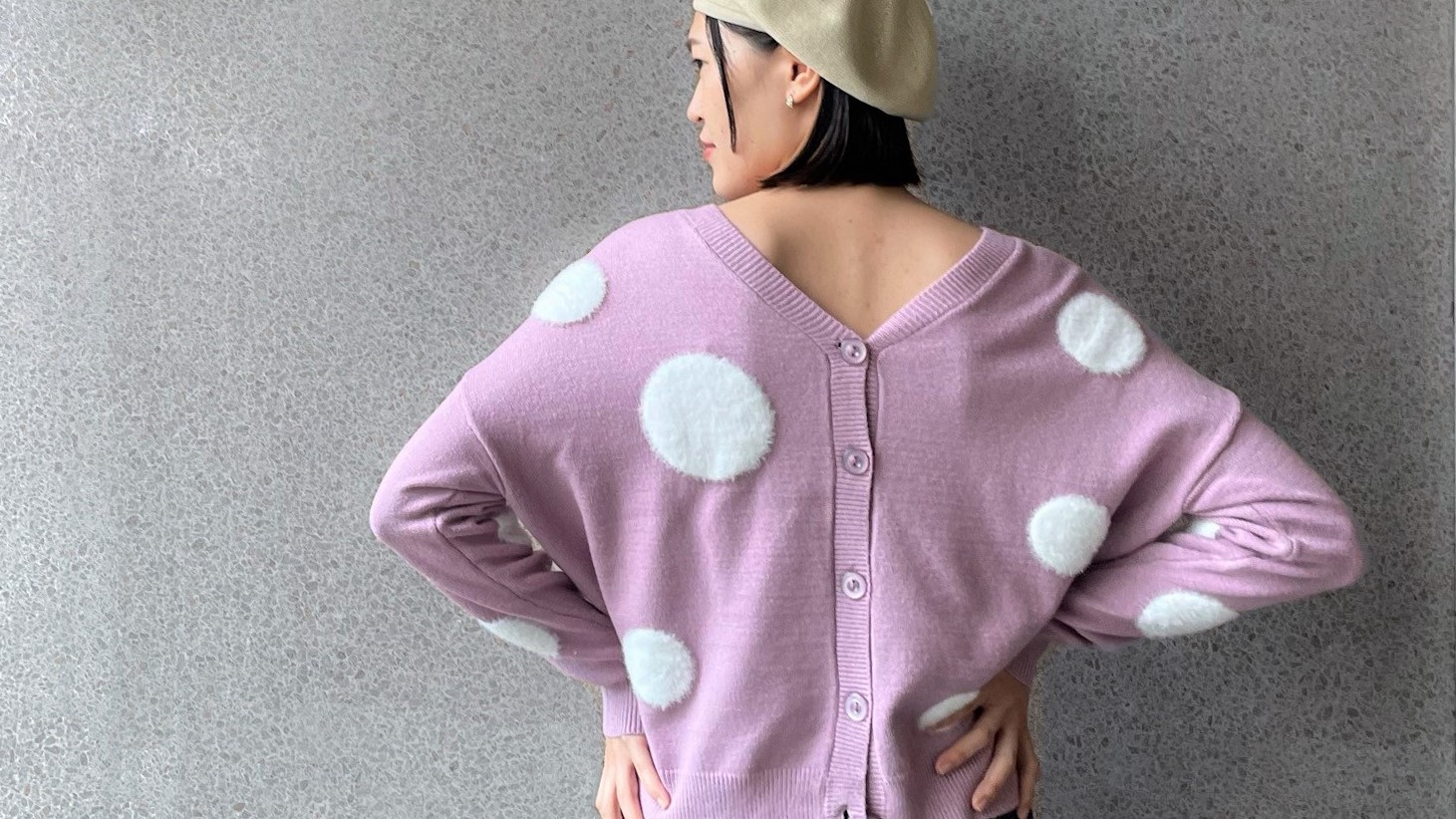 【new-item】1,738YEN！ドットジャガード2wayニット