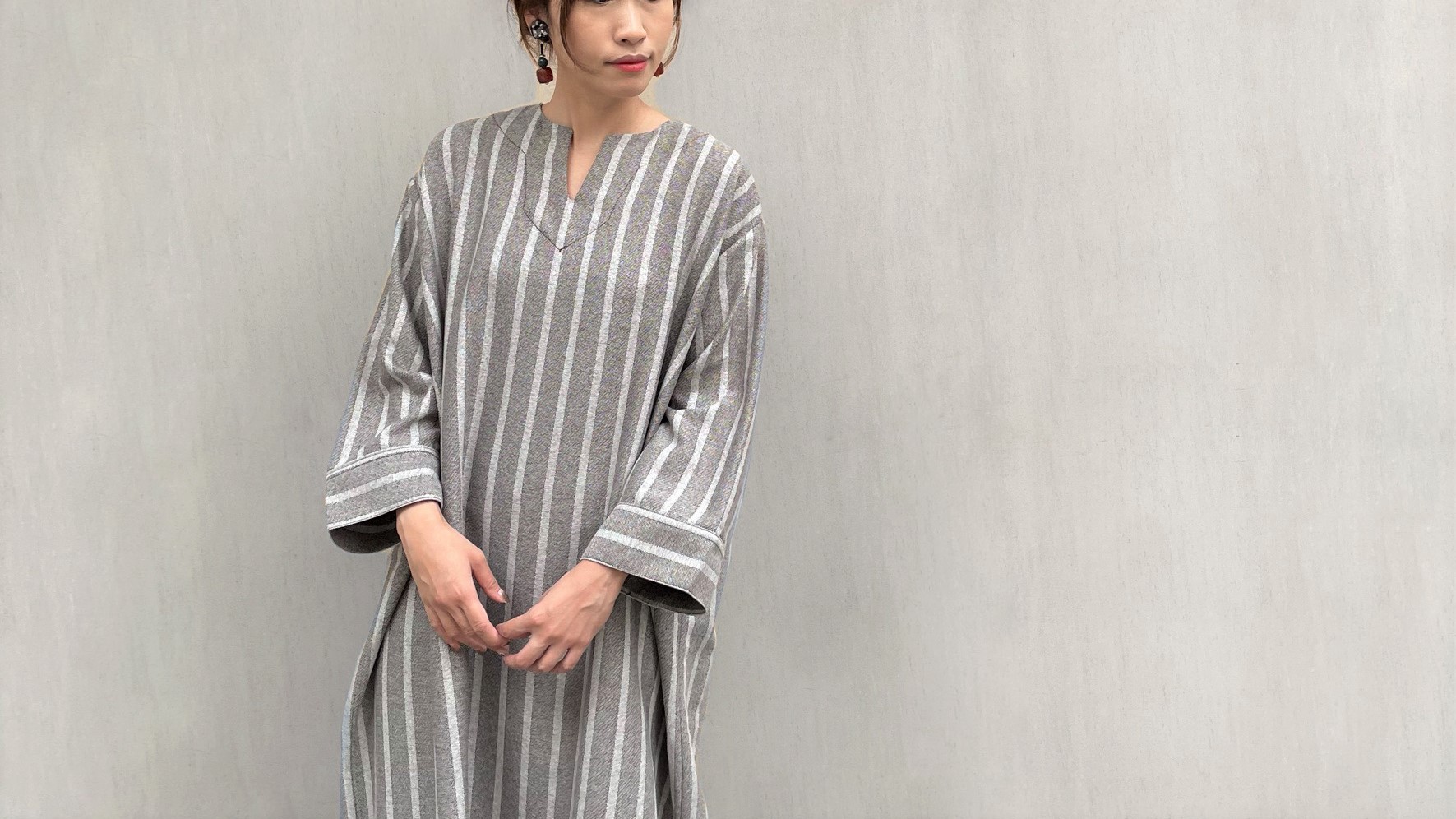 【new-item】3,025YEN！ストライプカフタンワンピース