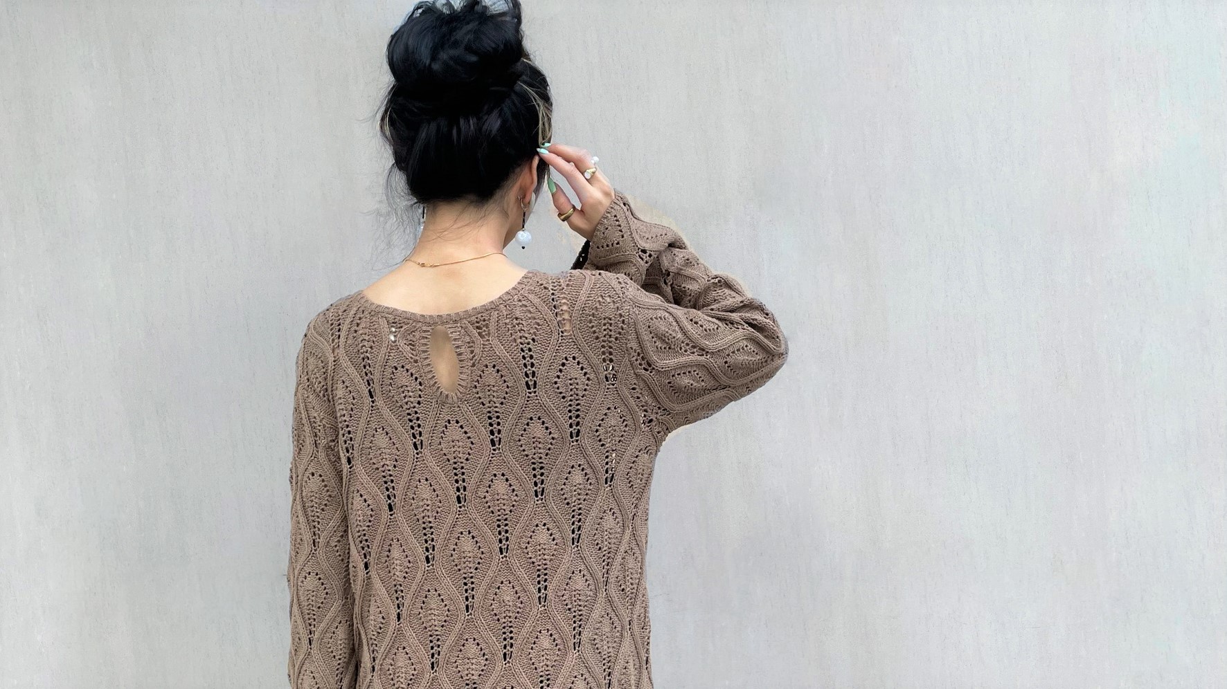 【new-item】1,738YEN！リリーヤーン透かし編みチュニック
