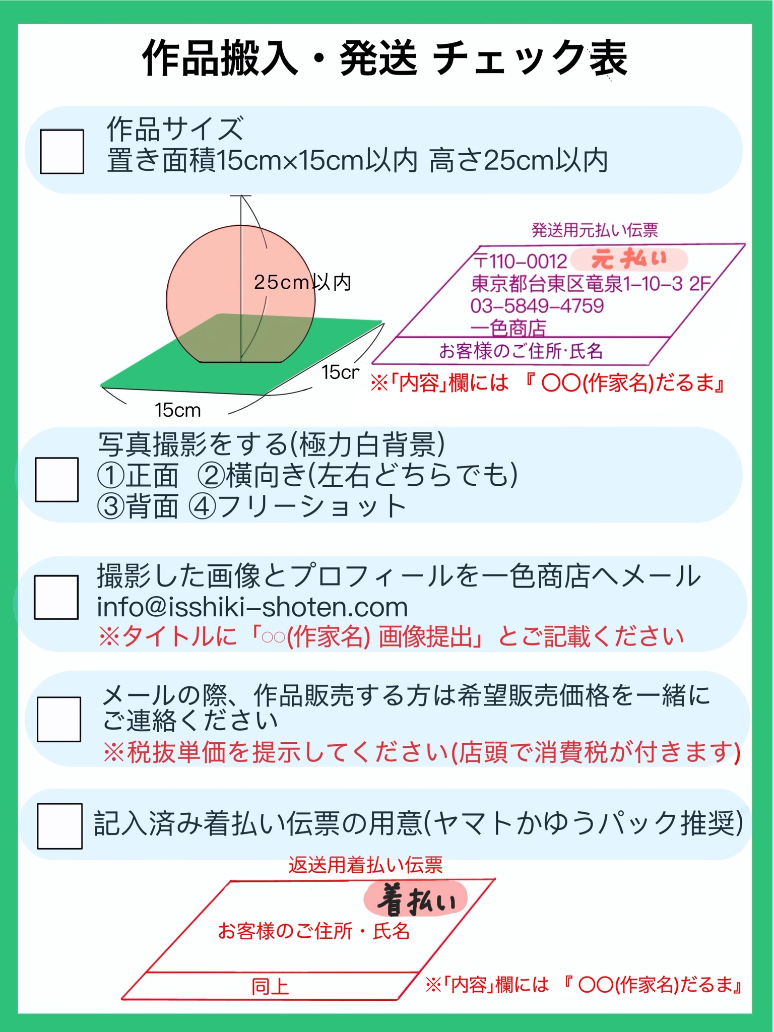 作品提出、提出画像についてまとめ・だるまEXPO2026