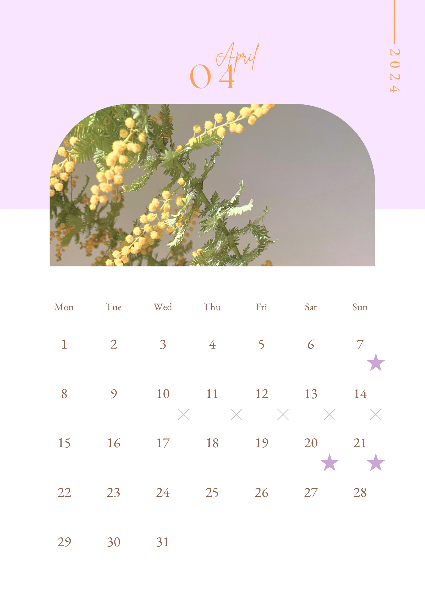 4月のスケジュール