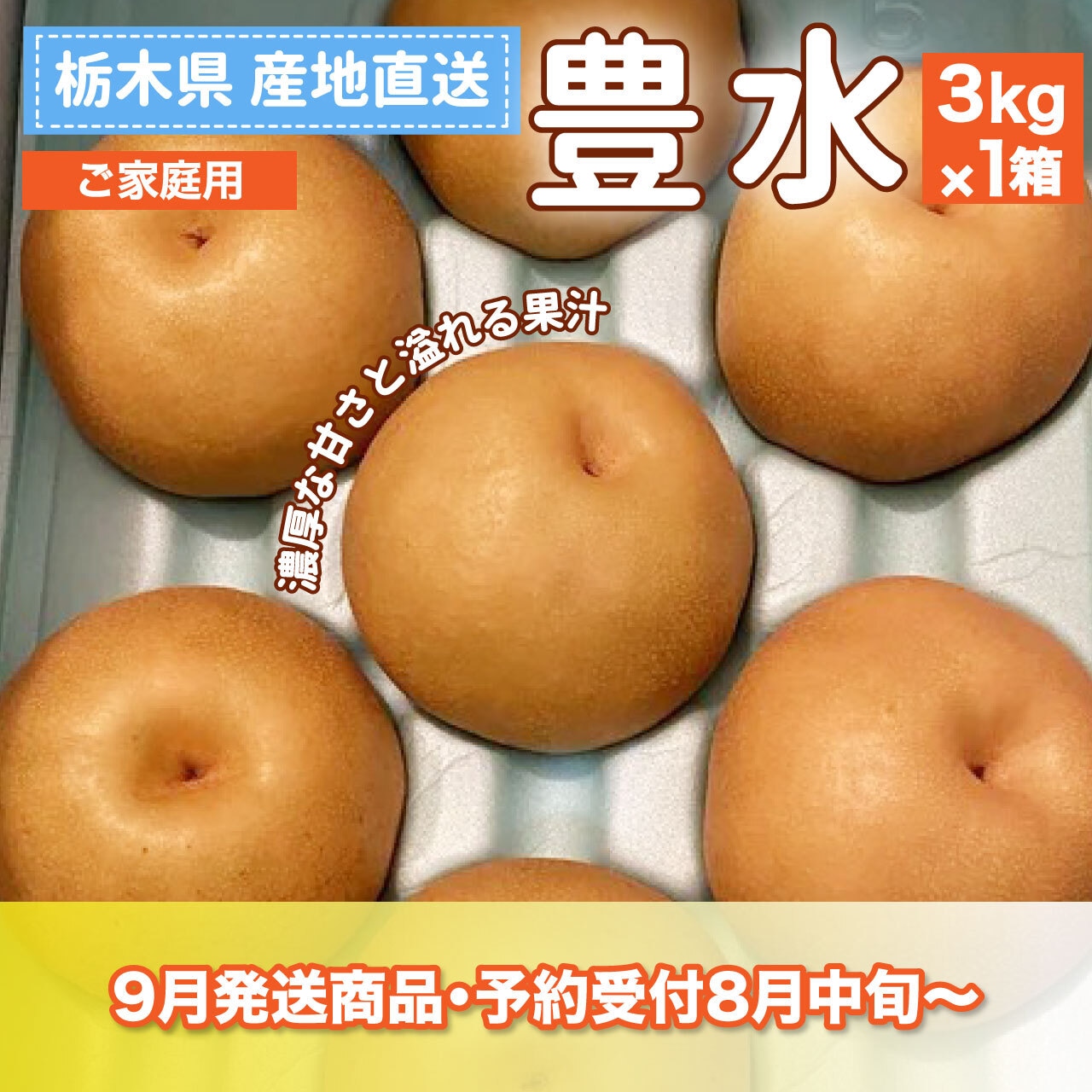 「豊水」の注文受付を8/15から開始いたしました