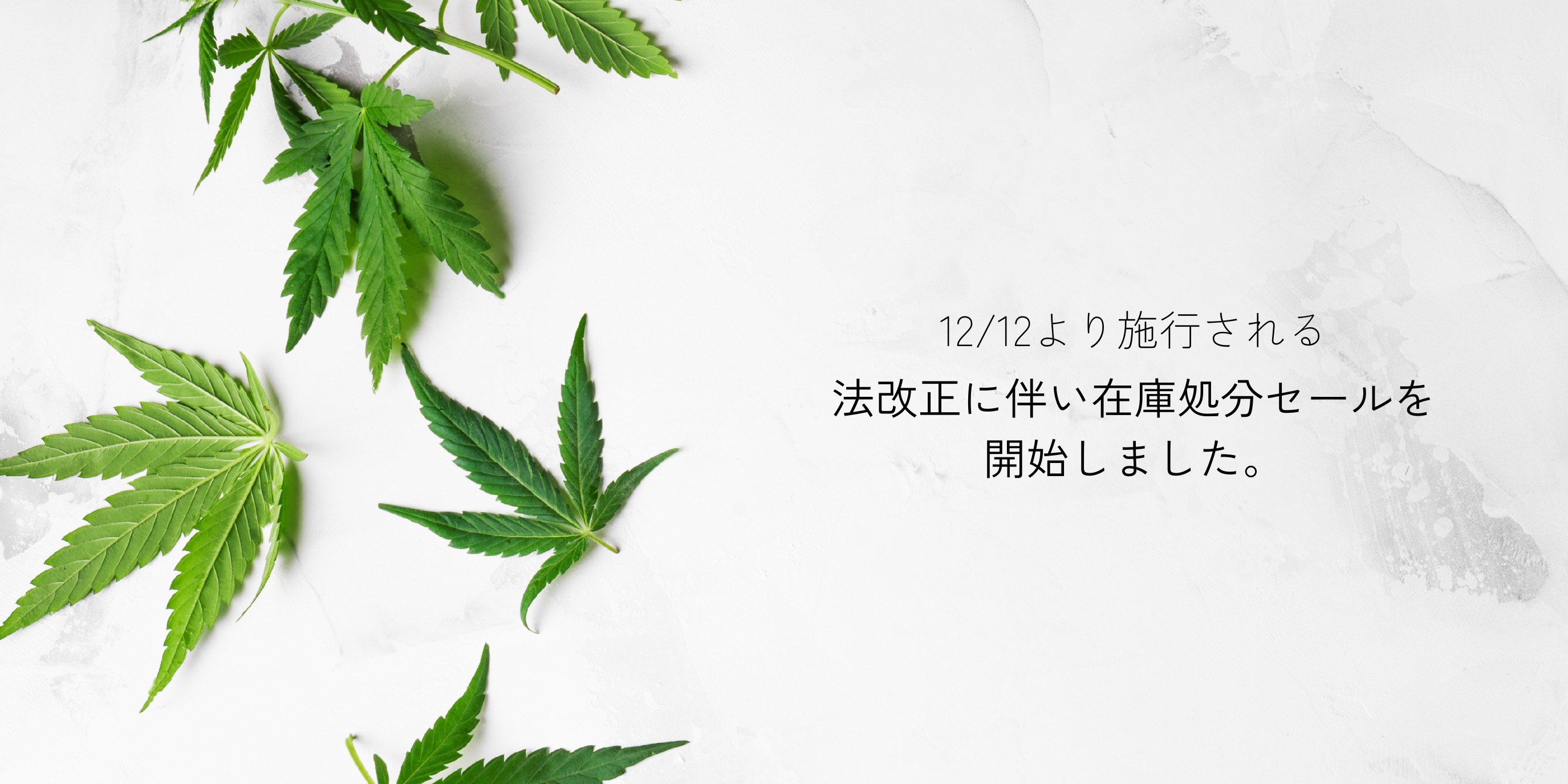 12/12施行予定の法改正に伴い、弊社製品の在庫処分セールを開始します。