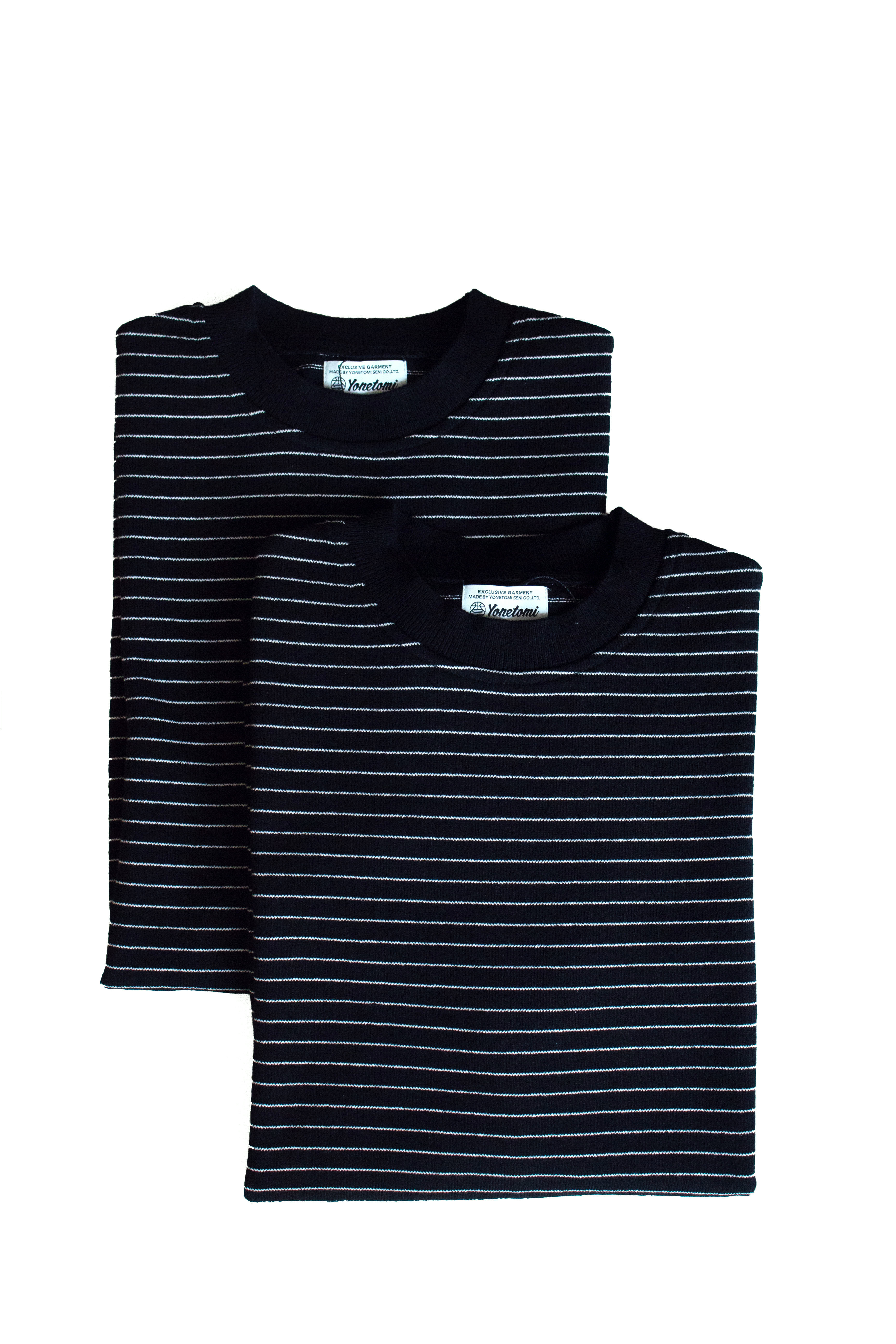 Yonetomi Light Wave Cotton Knit Tee Border 95-252-