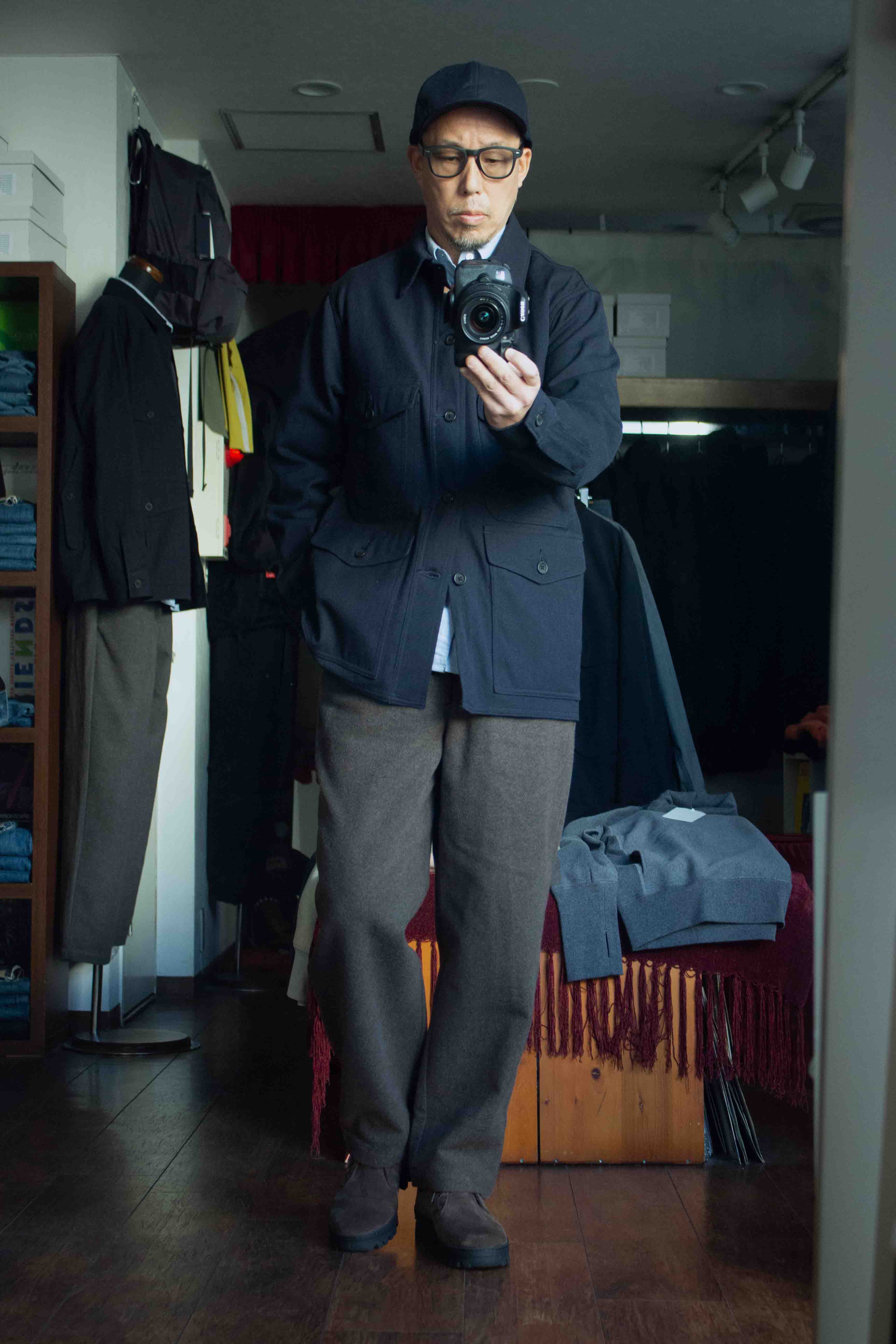 Still by hand ウールコットンカルゼテーパードパンツ PT02234