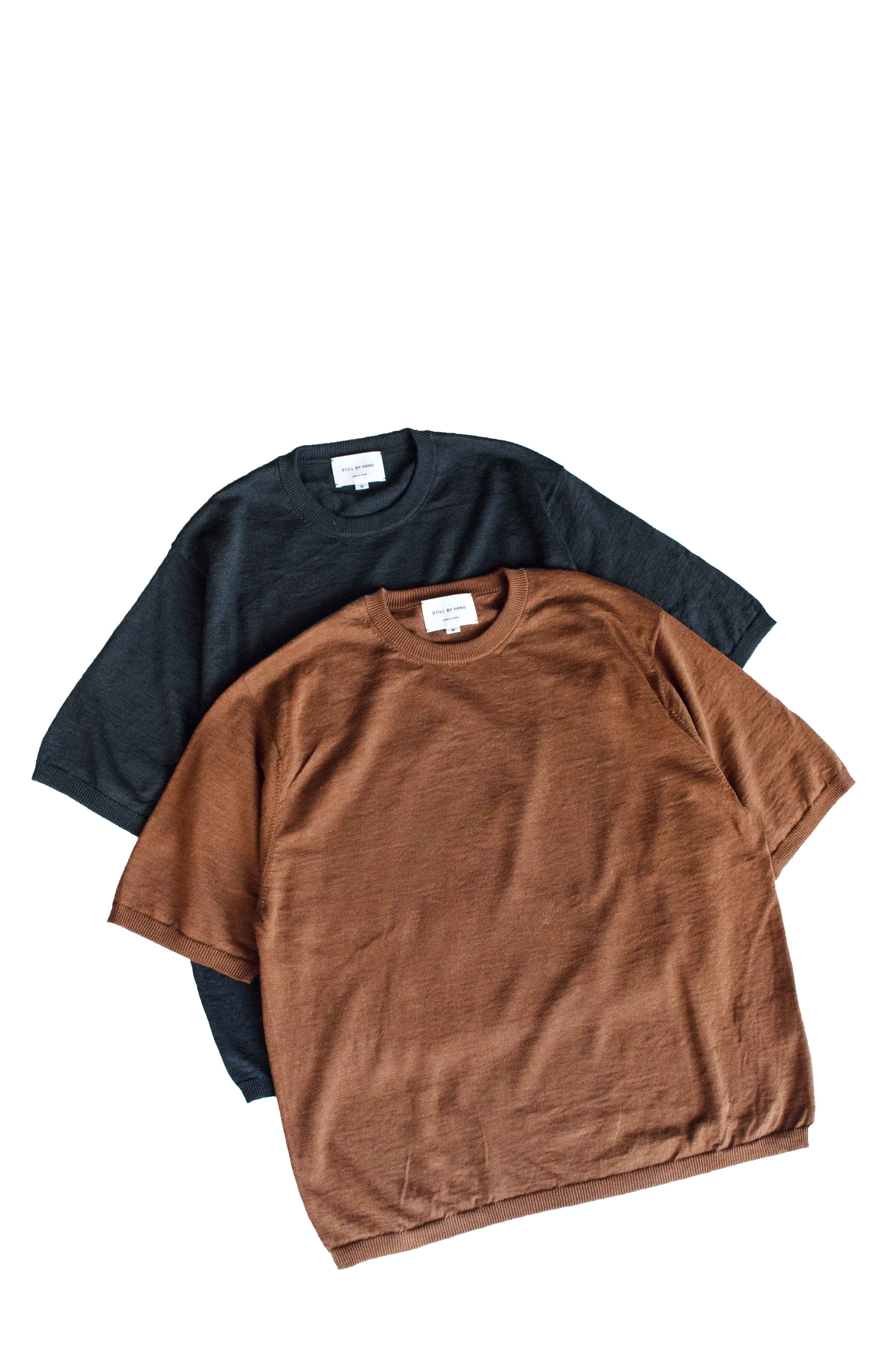 Still by hand コットンリネンニットティーシャツ KN01252
