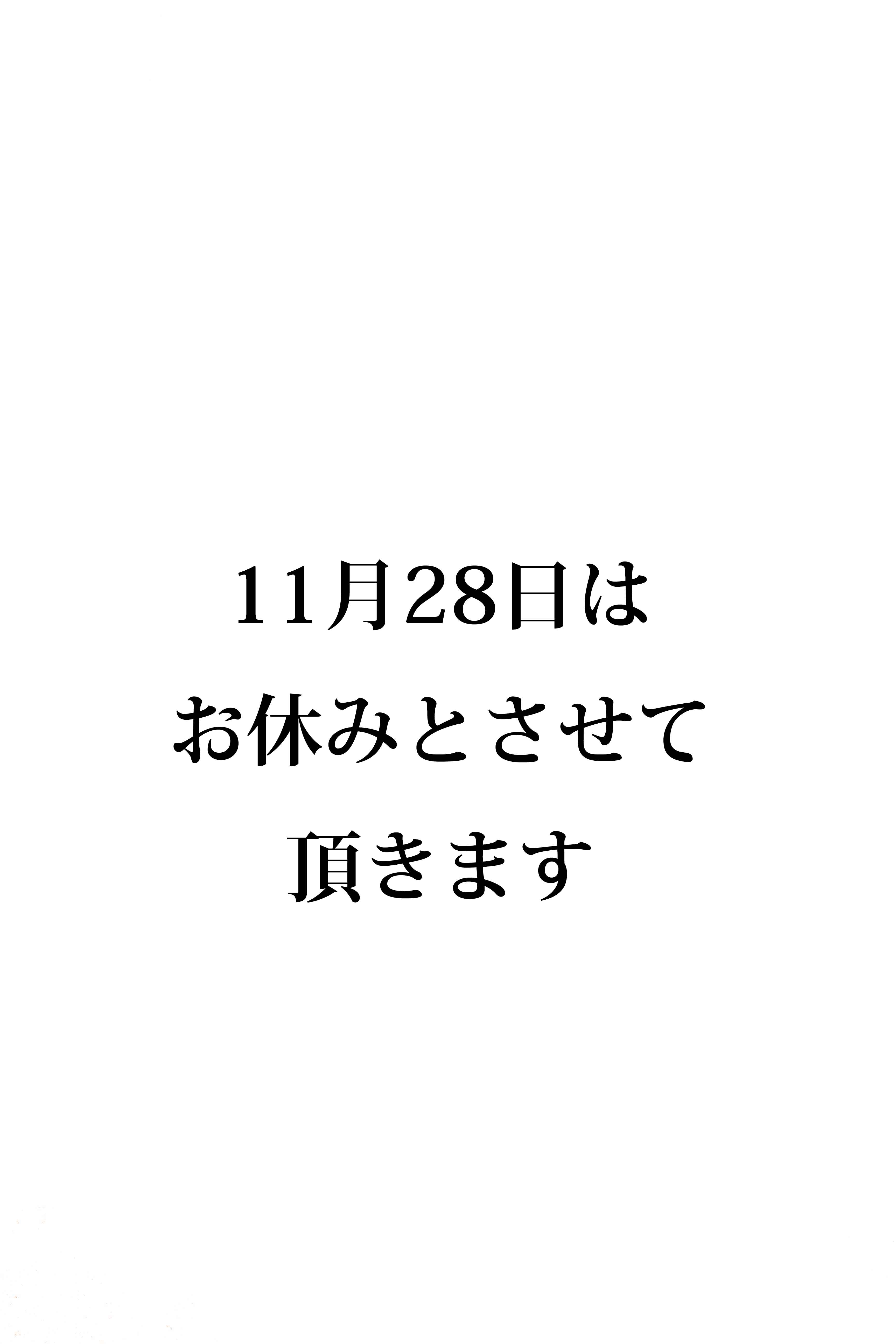 11月28日のお休みのお知らせ