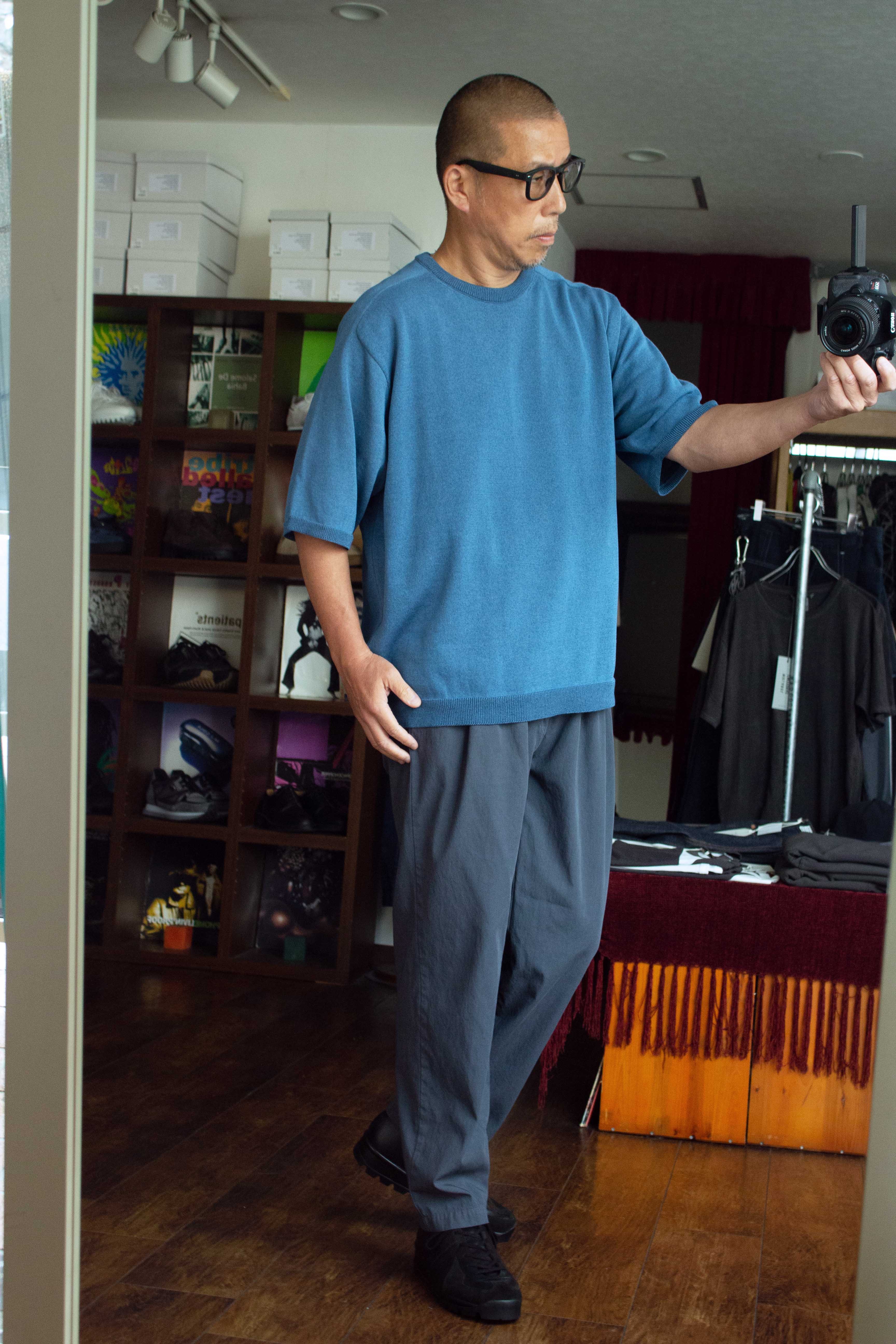 Still by hand サドルスリーブニットティー KN02241