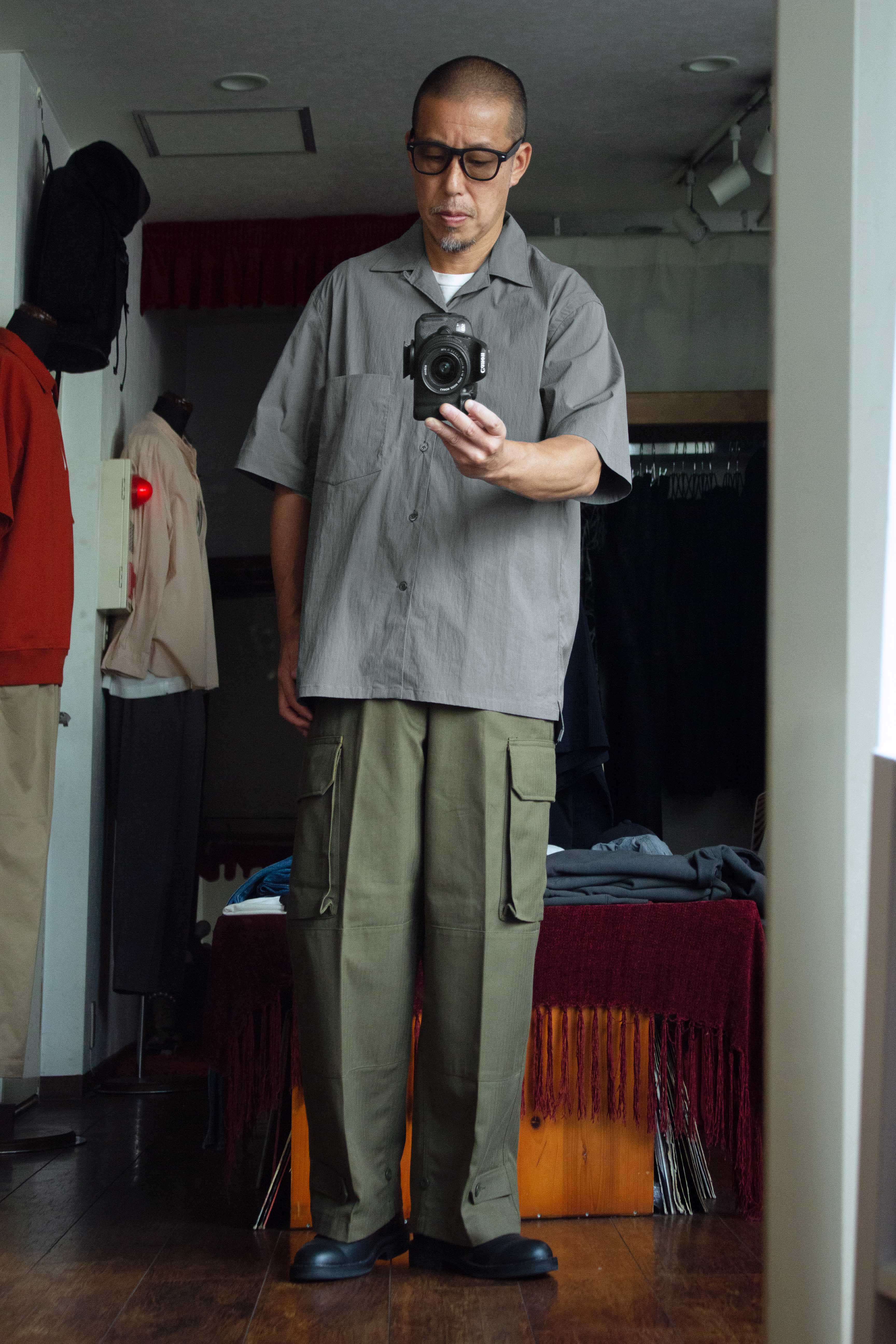 BreOpen Collar S/S Cotton Nylon Typewriter Stretch