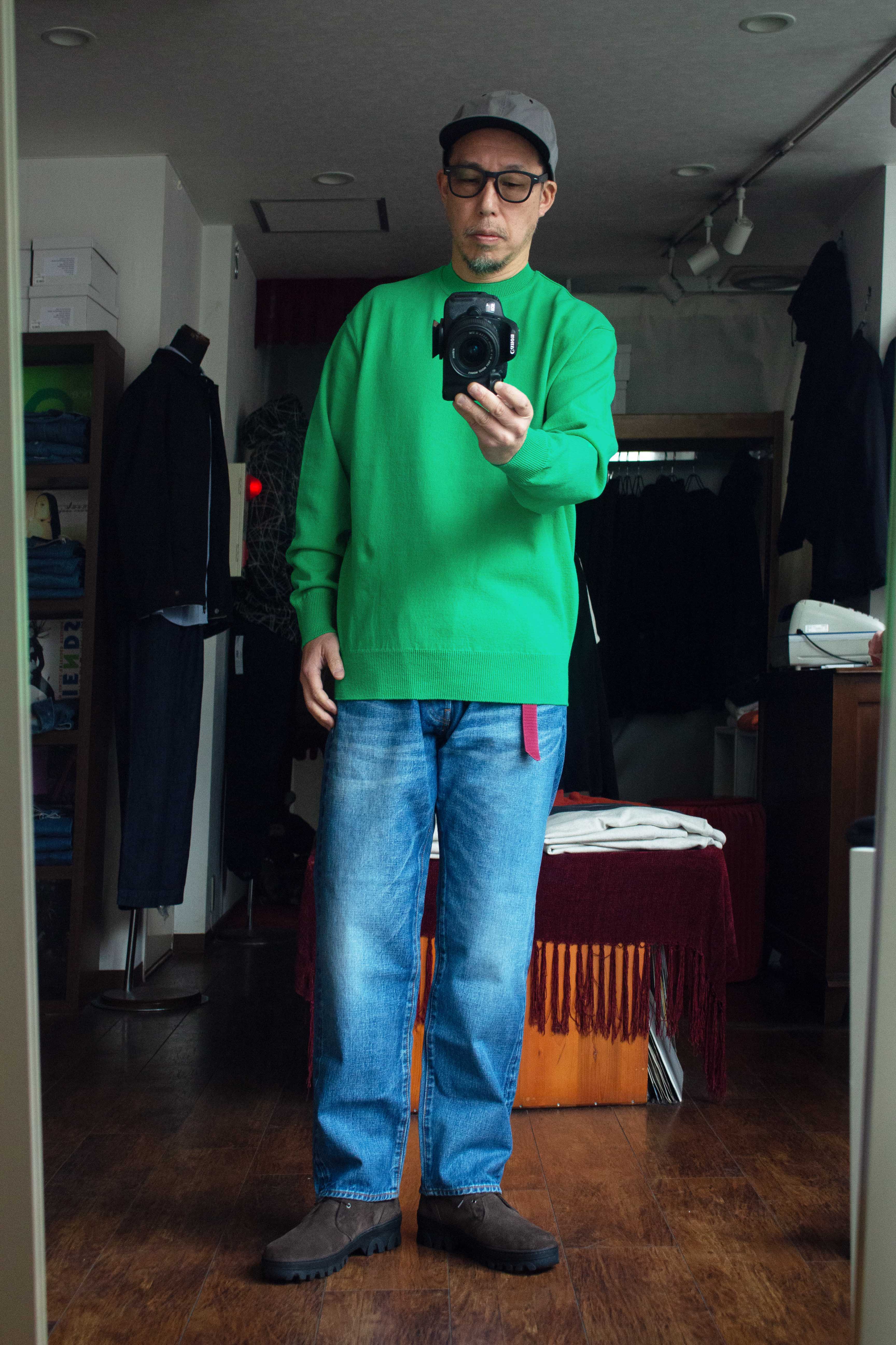 Yonetomi New Basic Wave Cotton Basque Knit Pullove