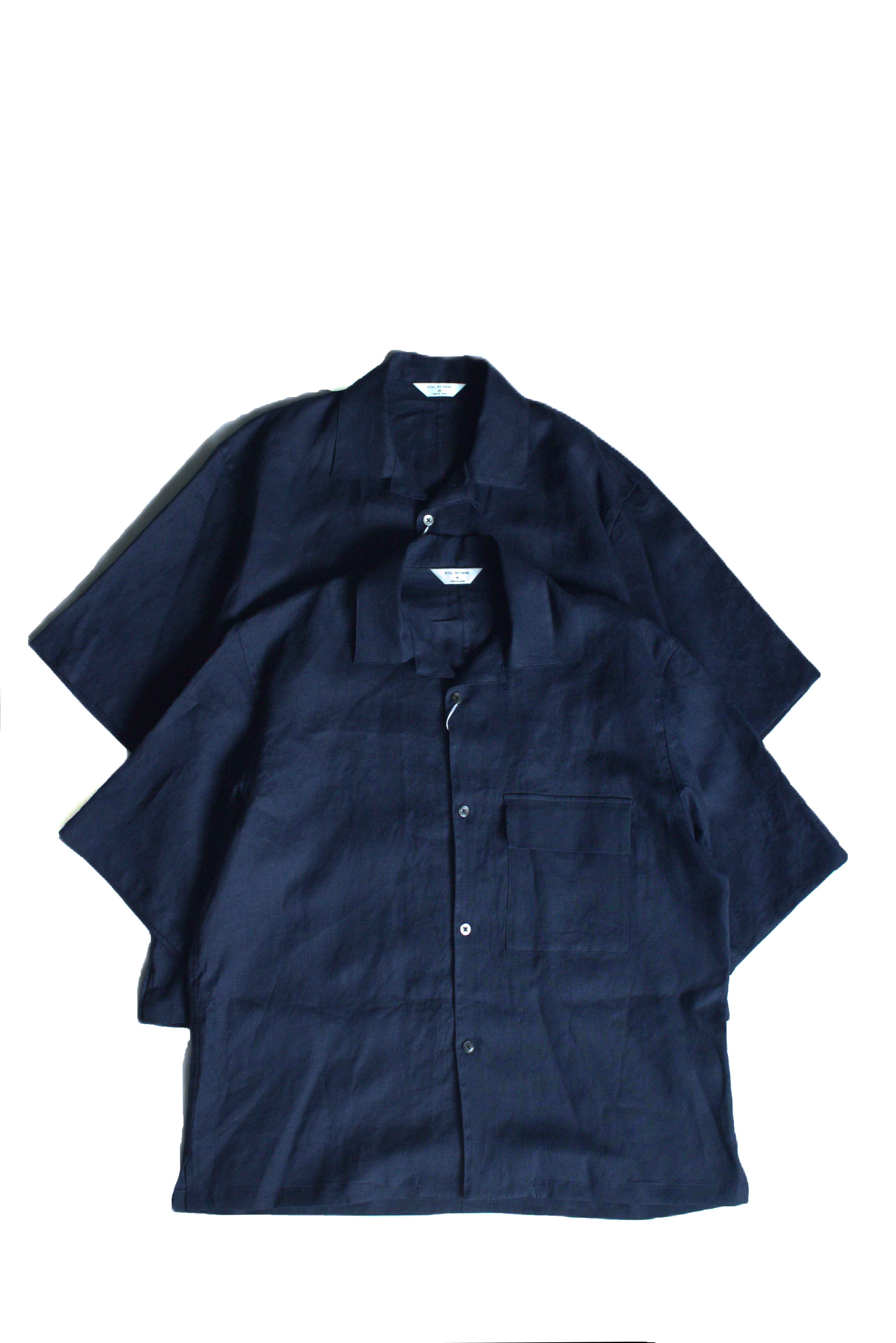 Still by hand フレンチリネン開襟シャツ SH03252