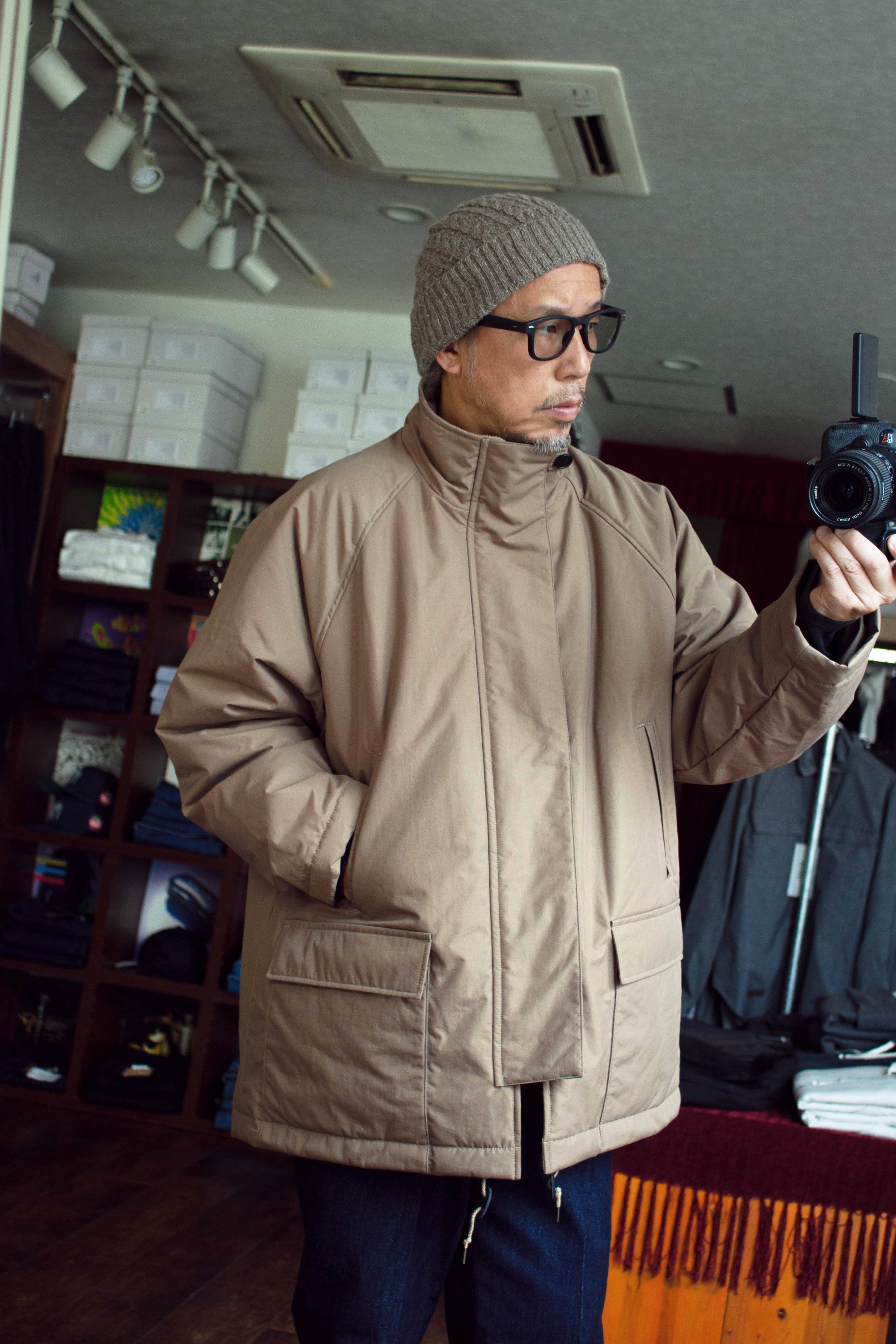 Still by hand スタンドカラーハーフコート CO02233