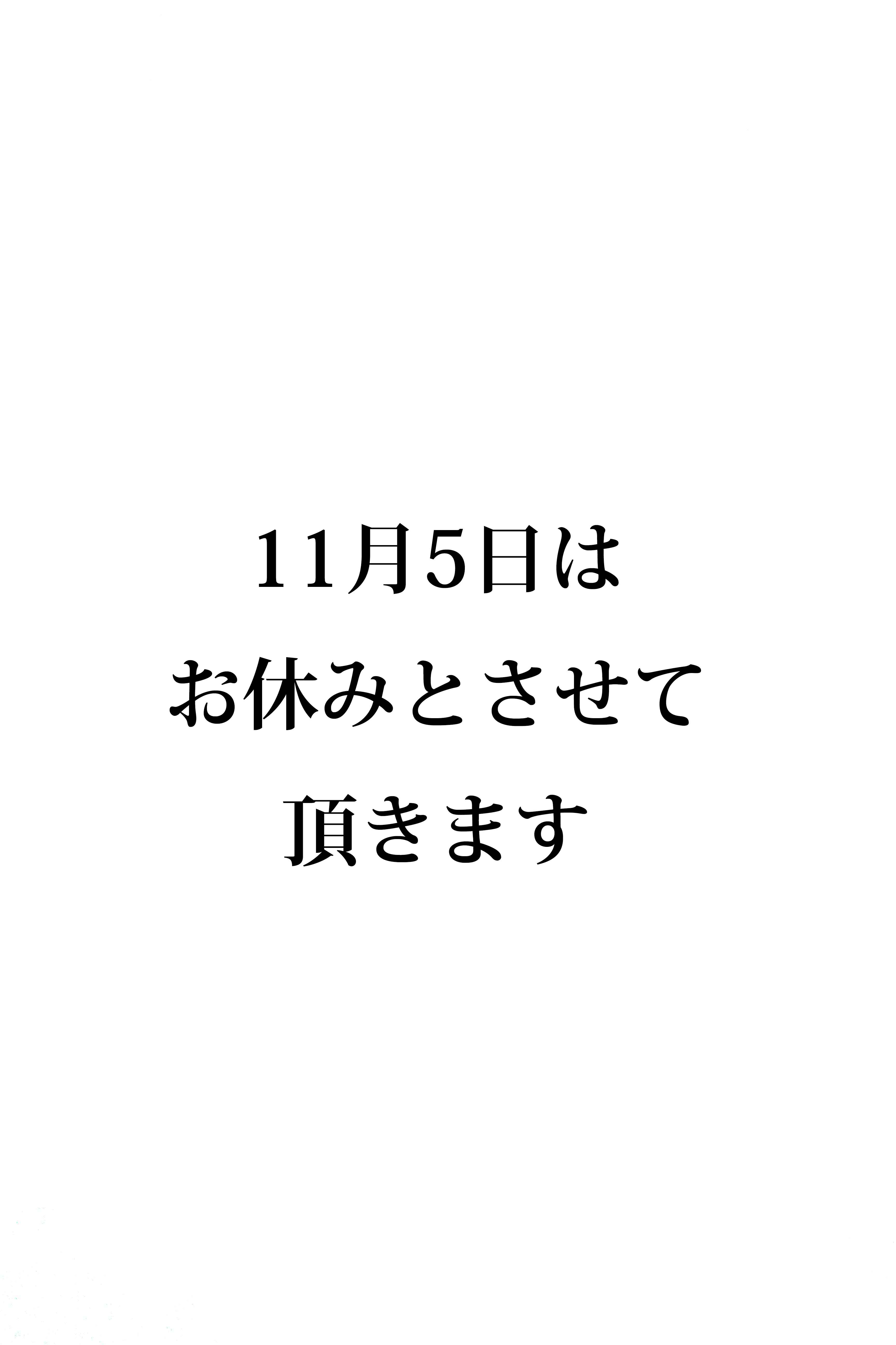 11月5日のお休みのお知らせ