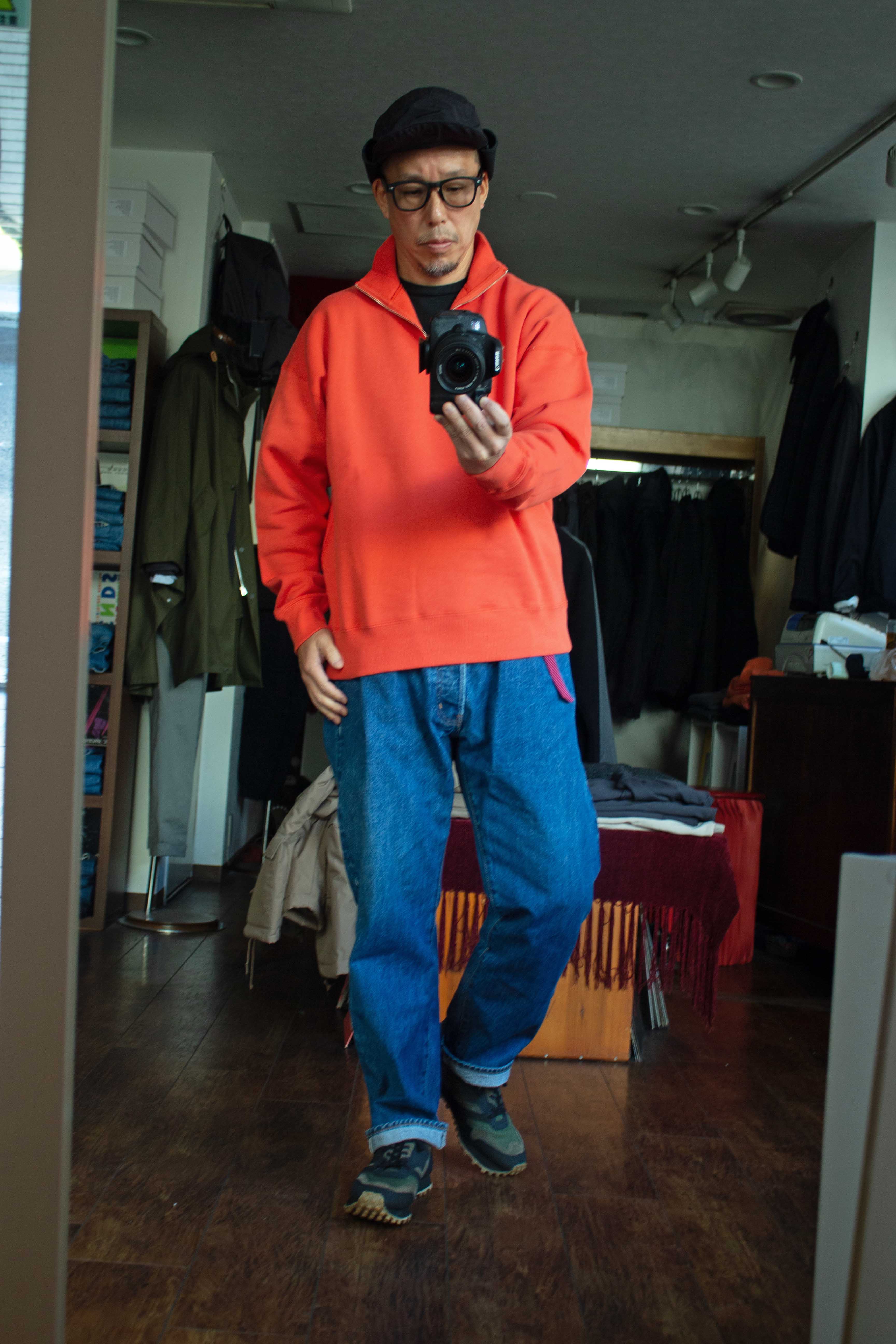 Manual alphabet Brushed Sweat Halfzip MA-Cー204