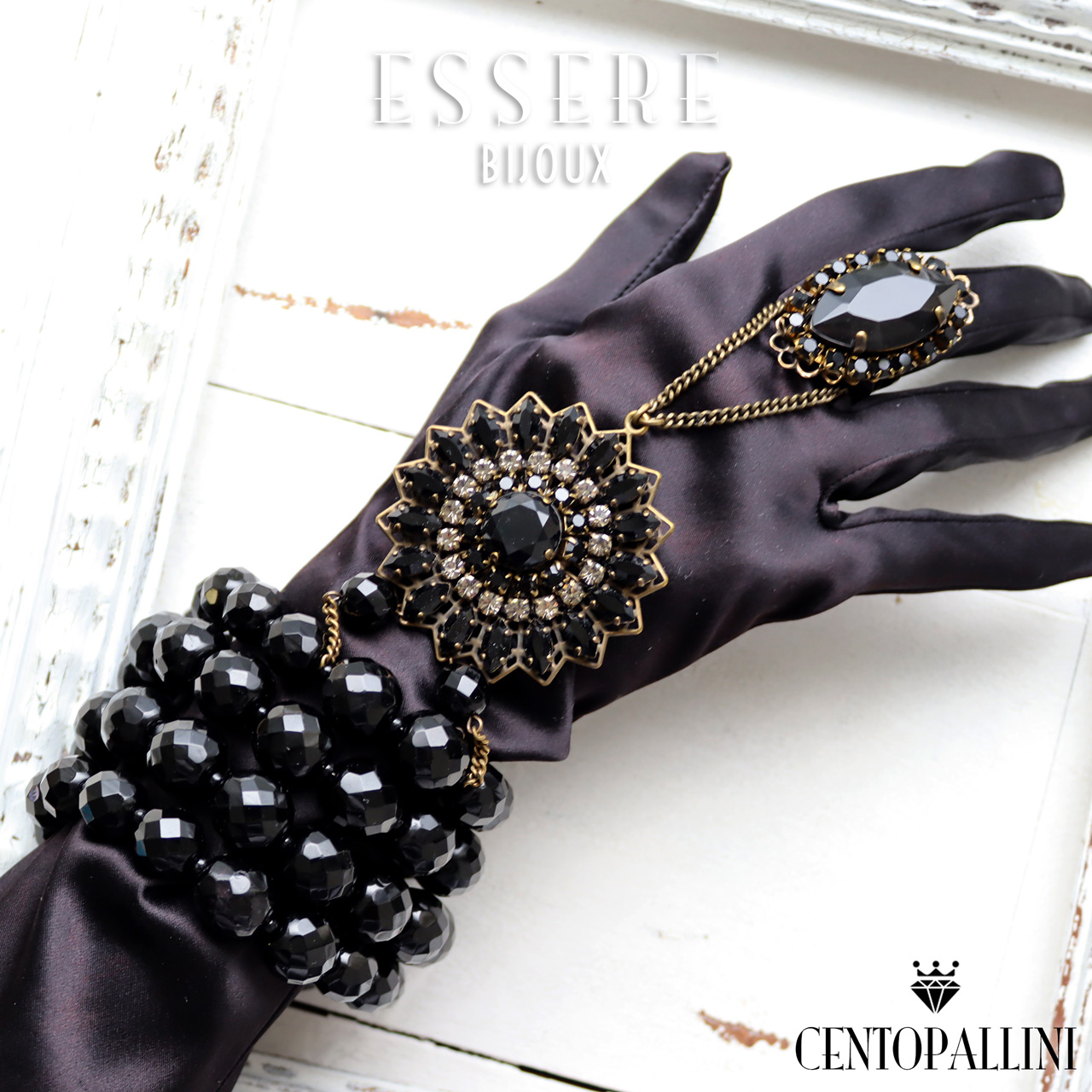 Black dahlia Finger Bracelet & Ring