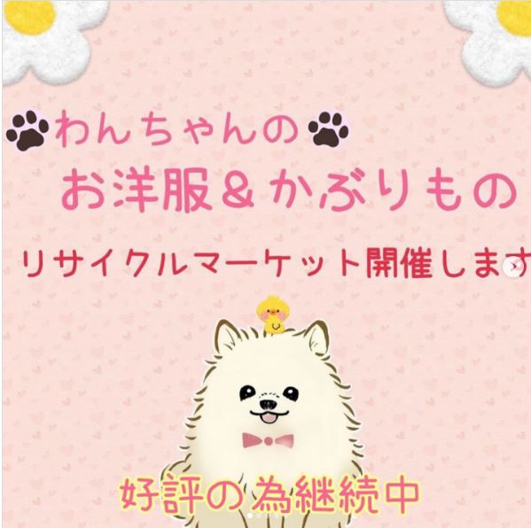 わんちゃんのお洋服リサイクルマーケット継続します♪