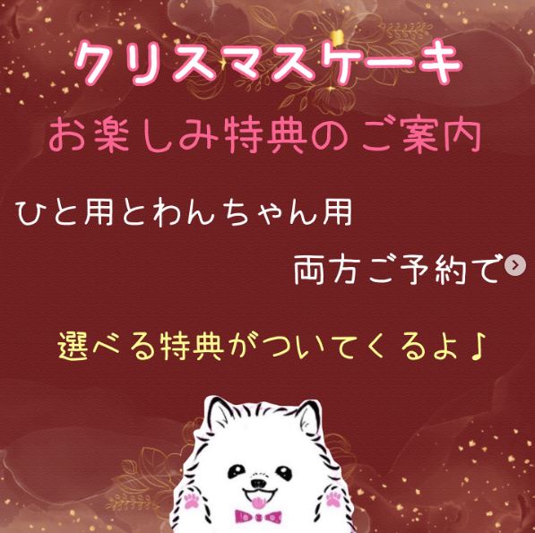クリスマスケーキお楽しみ特典のご案内♪