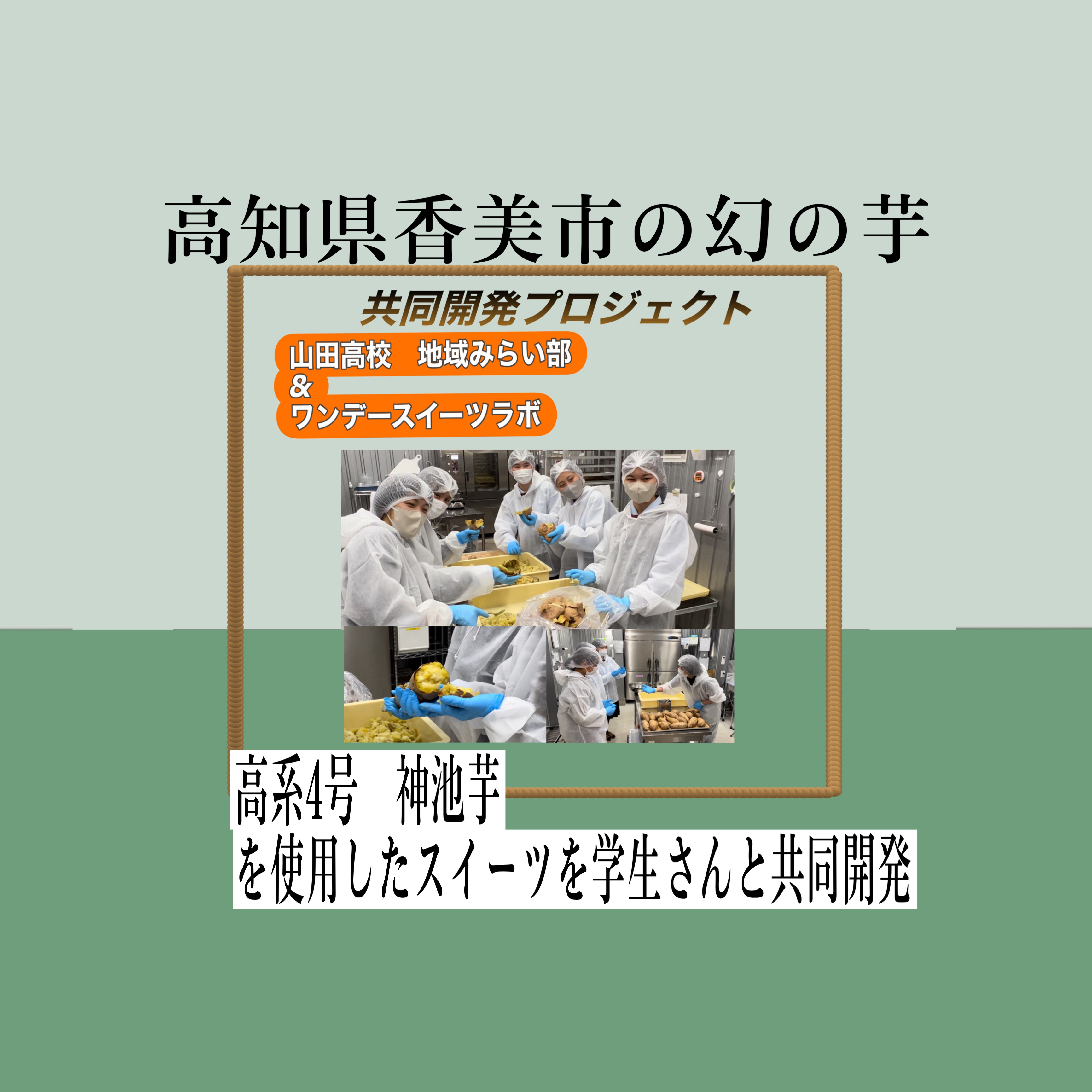 【幻の芋神池芋使用】地元の学生さんと新商品共同開発中♪