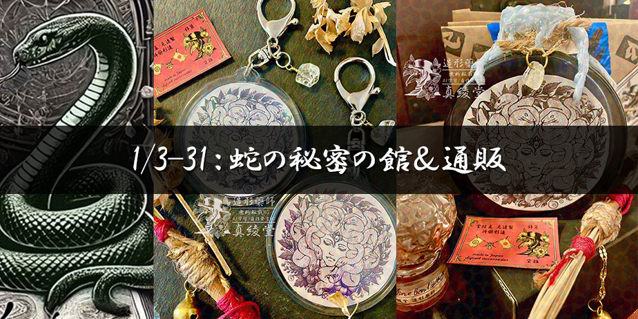 1/3-31： 蛇の秘密の館！通販あり：MaAya便り（６２通目）