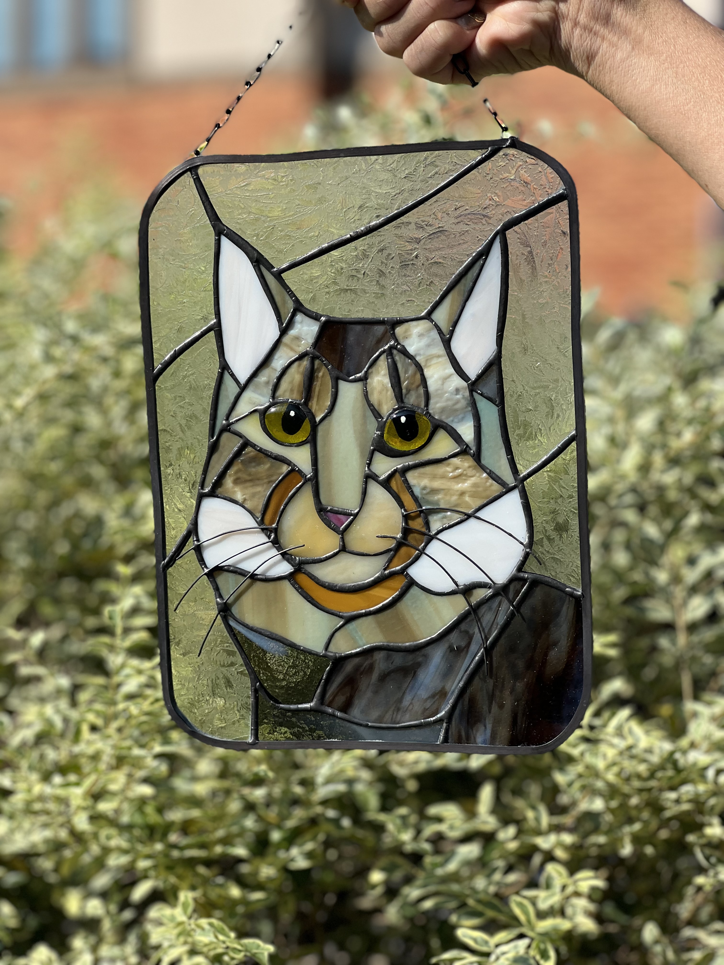 おすまし猫さんの似顔絵ステンドグラス