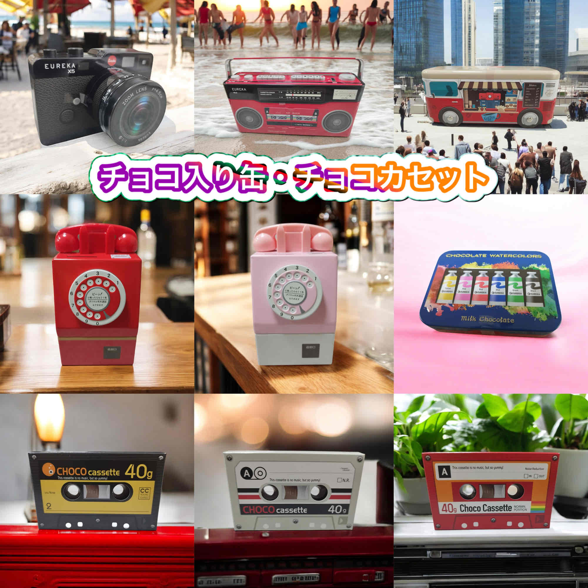 チョコレート入り缶・チョコカセット❗️