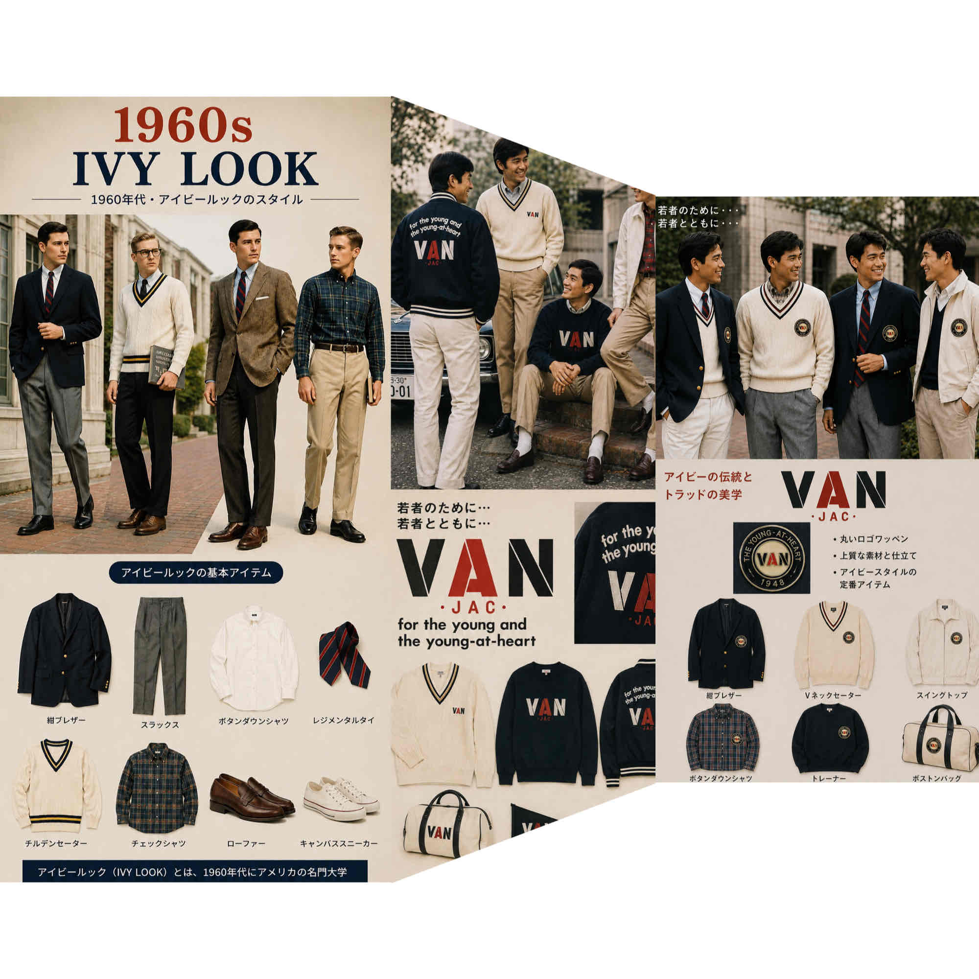 1960年代のアイビールックでのVANは懐かしい❗️