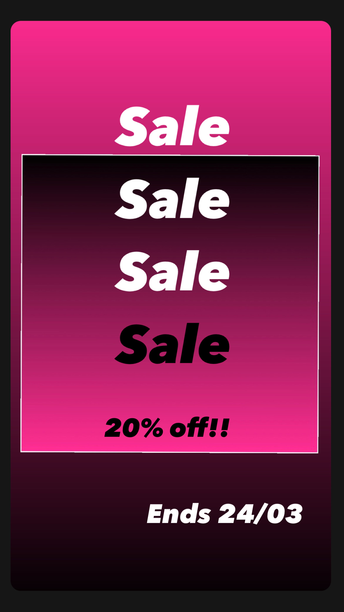 SALE SALE SALE!!! ENDS 24/03!!!!